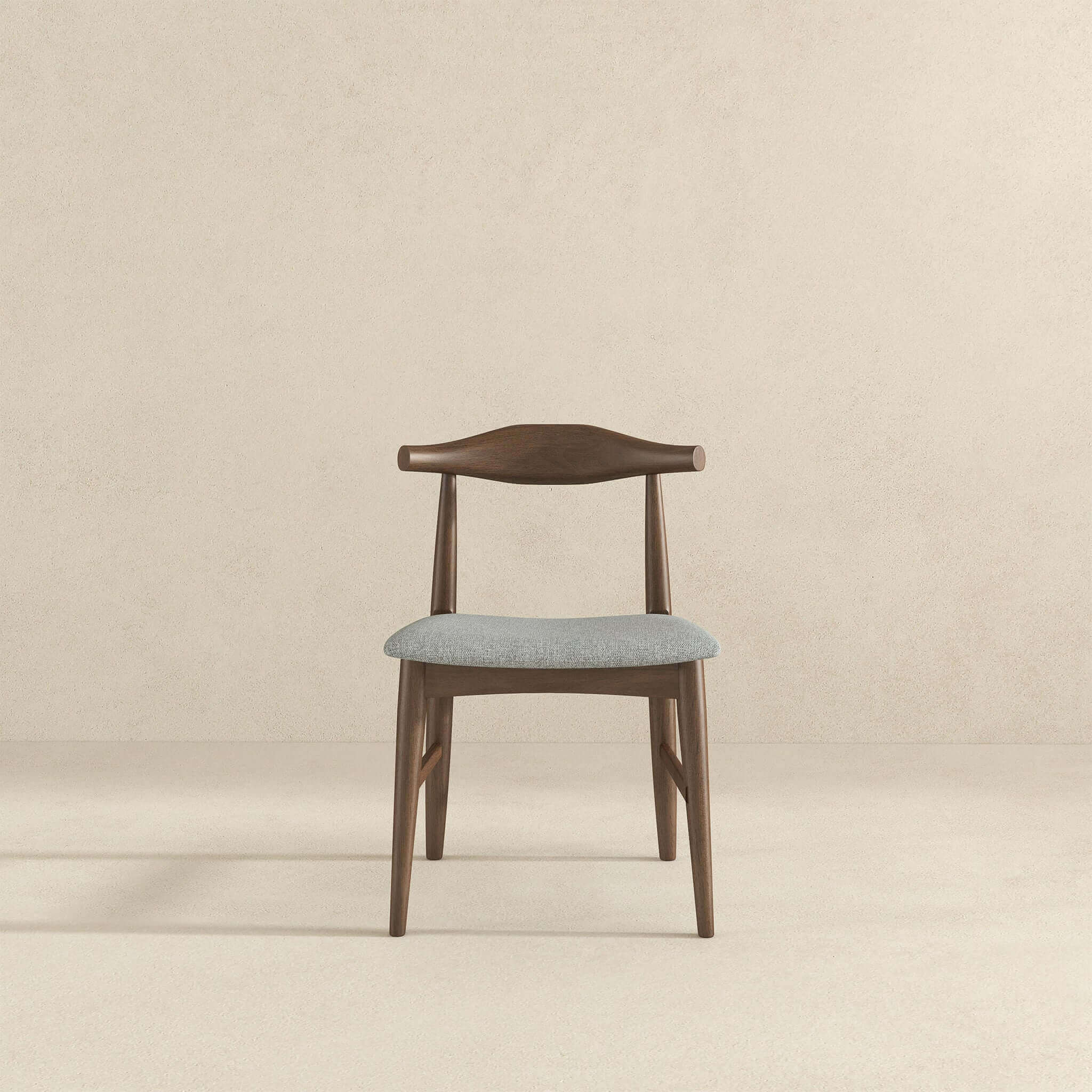 Damian Mid-Century Solid Wood Grey Dining Chair