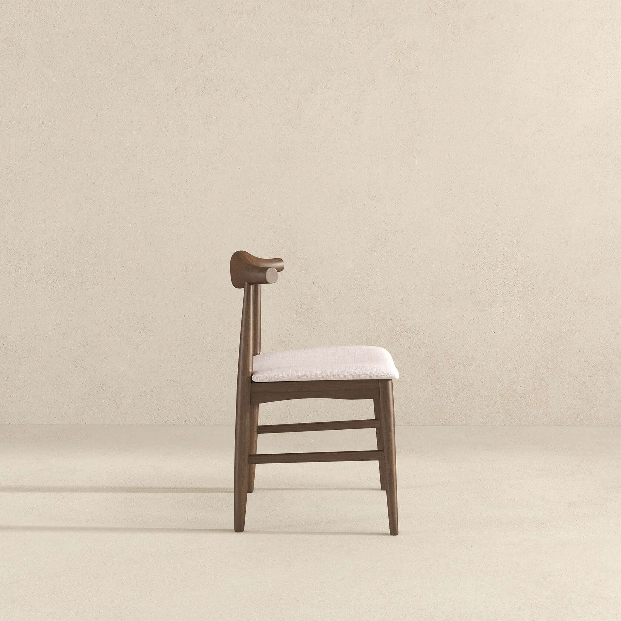 Damian  Solid Wood Beige Dining Chair