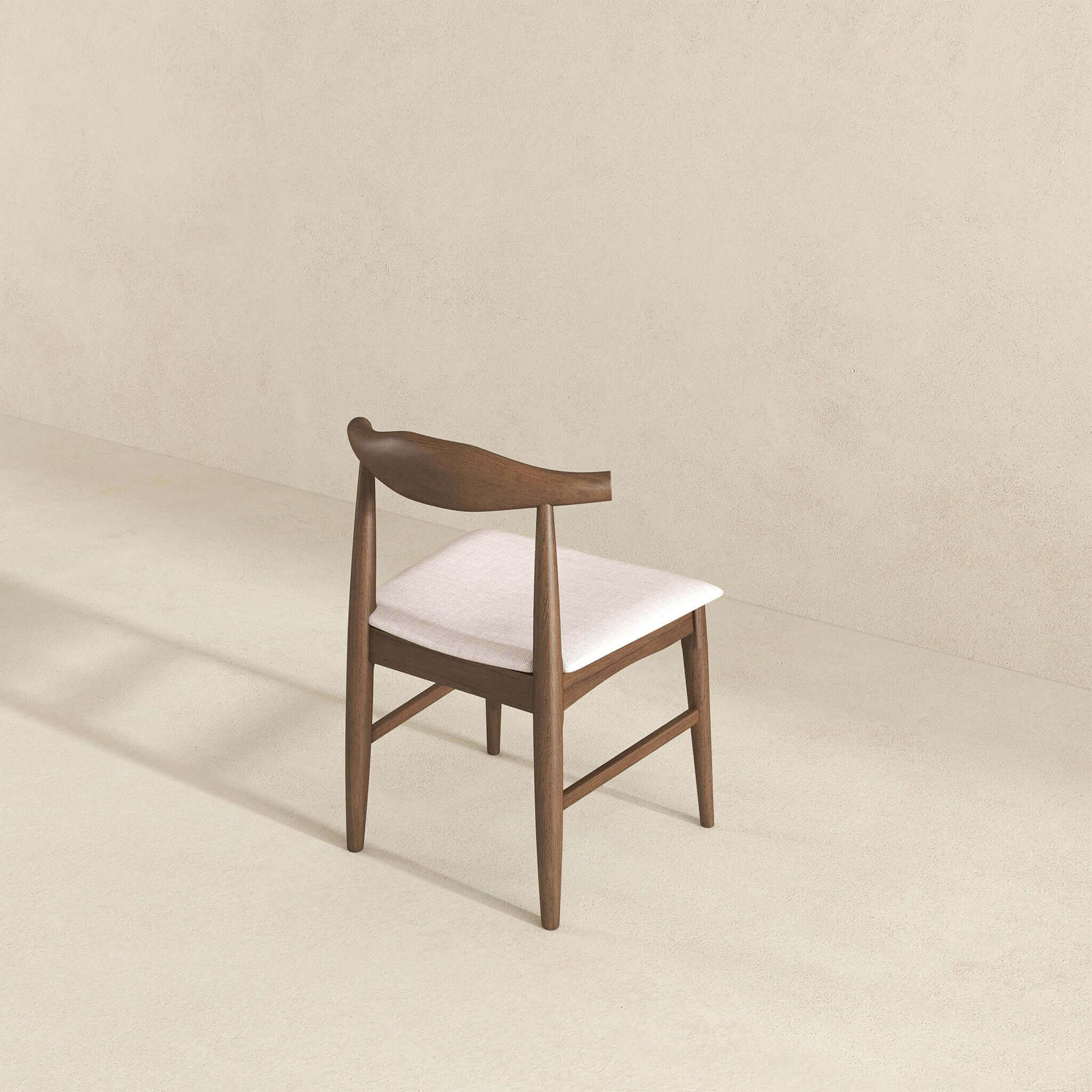 Damian  Solid Wood Beige Dining Chair