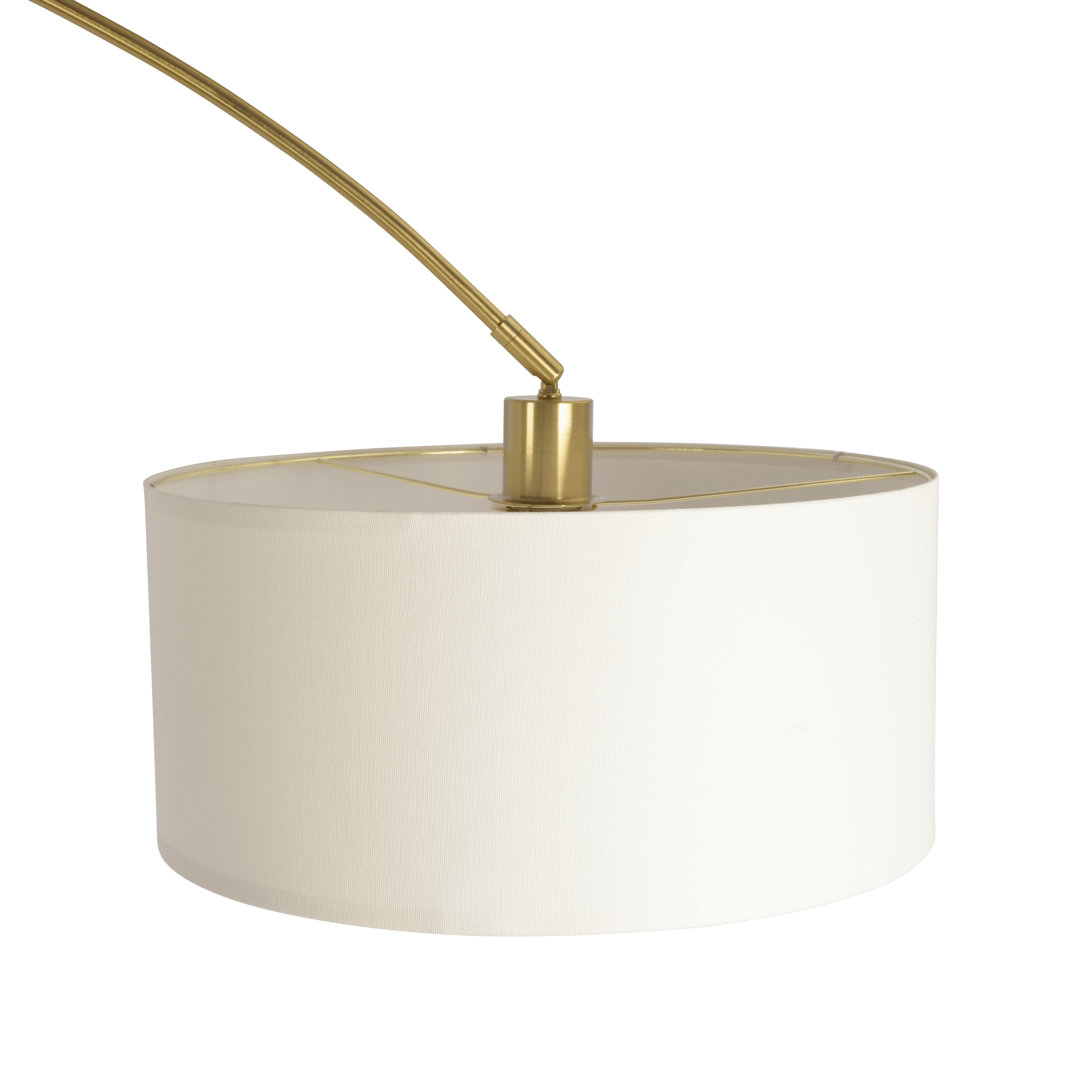 Ambient Arch Gold Brass Floor Lamp with Large Linen Shade