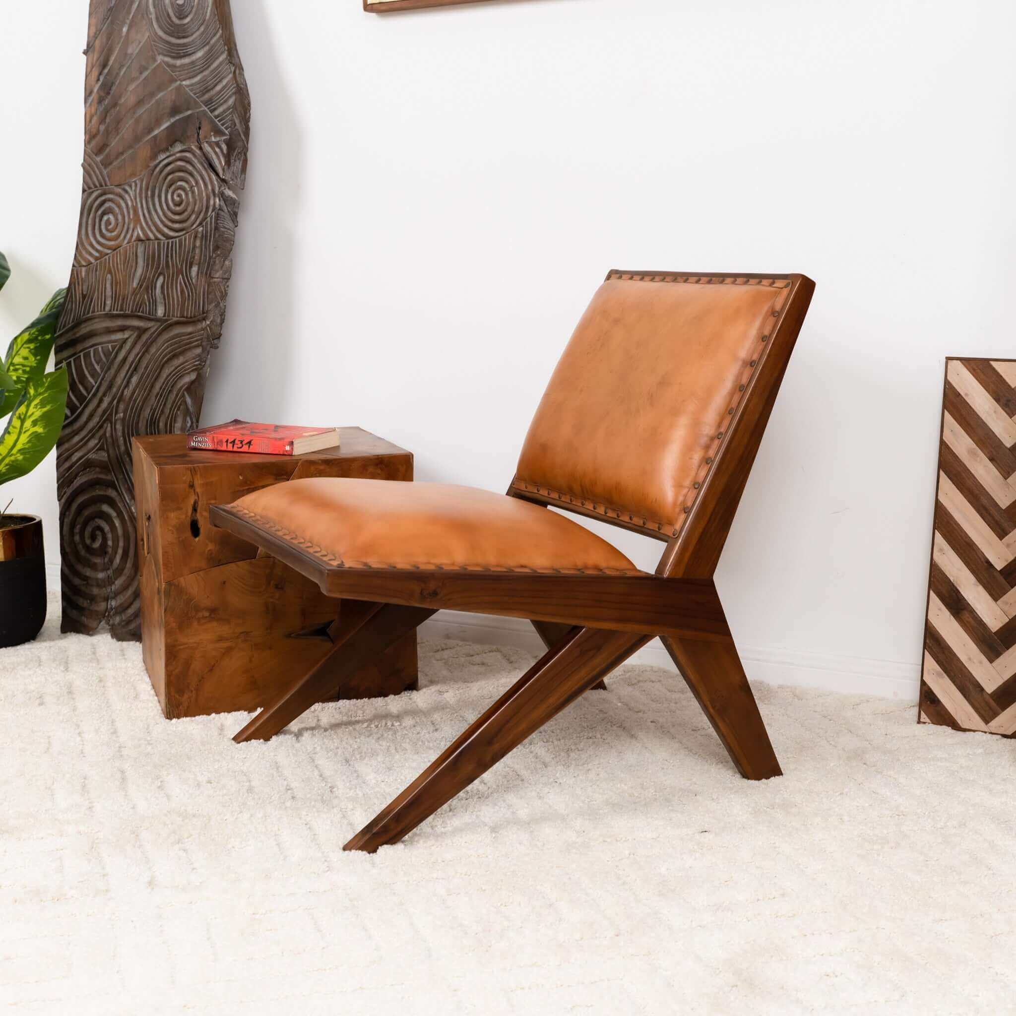 Colin Tan Leather Lounge Chair