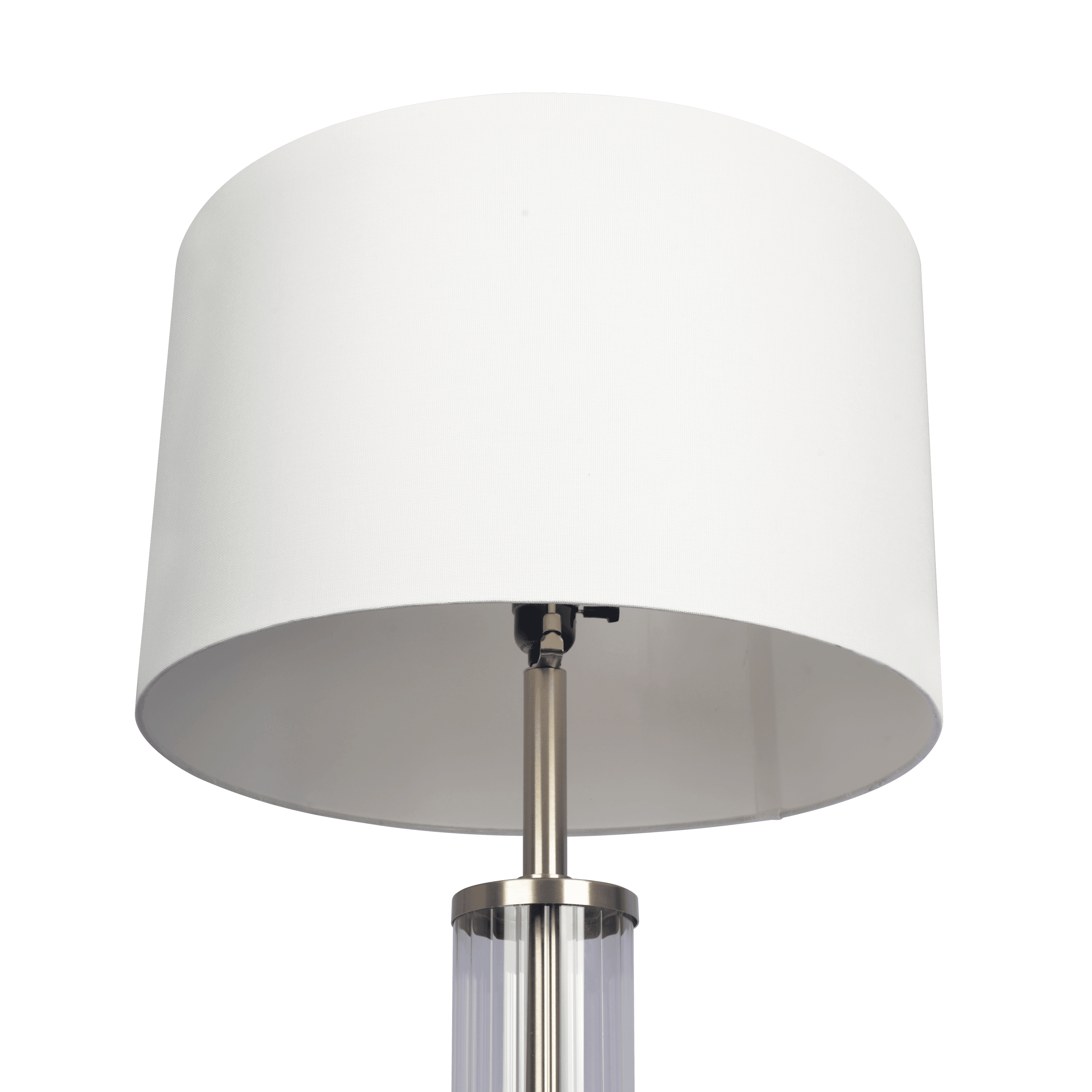 Echo Brushed Nickel Table Lamp with On/Off Switch Clear Glass Body  Metal Base