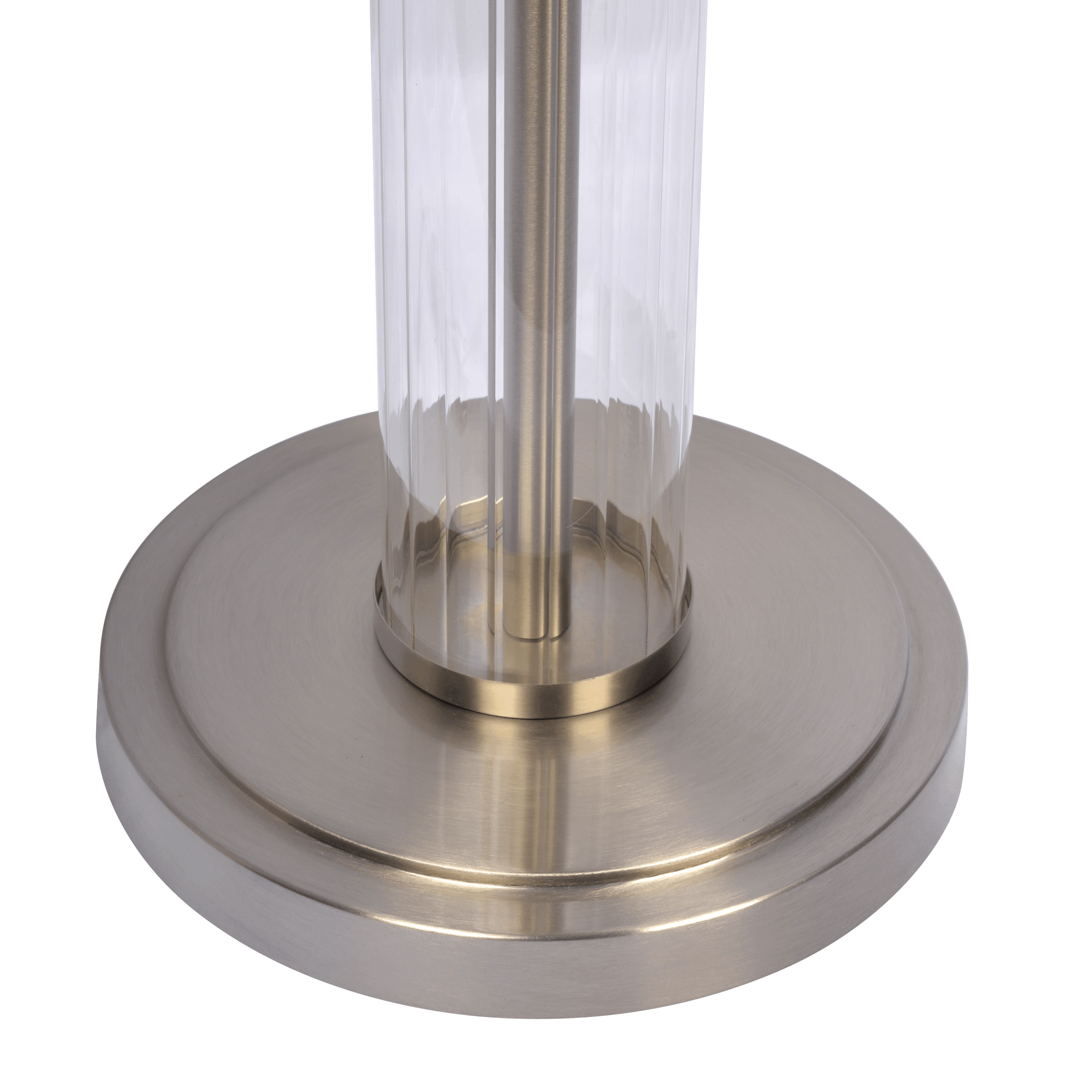 Echo Brushed Nickel Table Lamp with On/Off Switch Clear Glass Body Metal Base - West Lamp