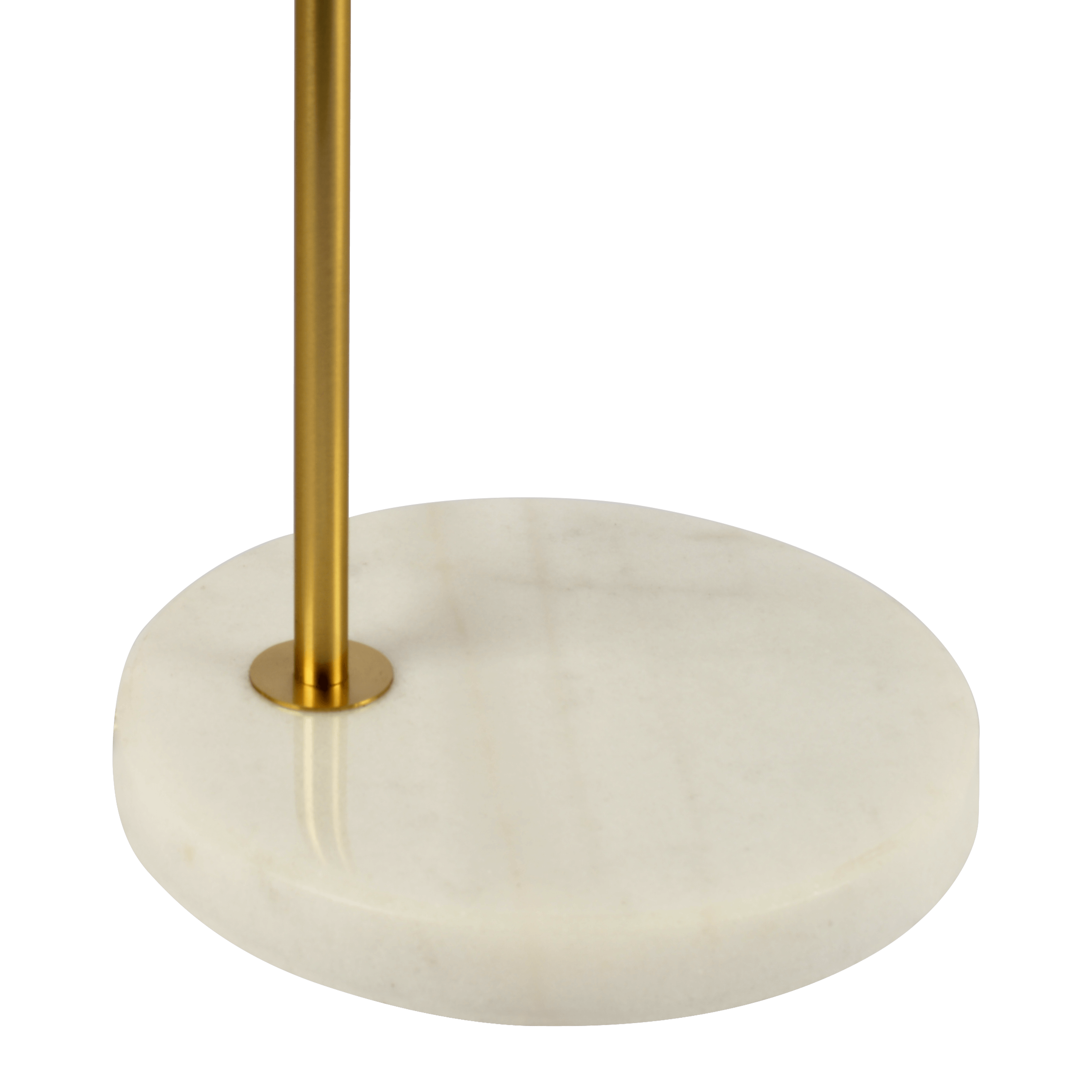 Haven Clear Glass Table Lamp, Gold Brush Metal and Marble Base, Button Control