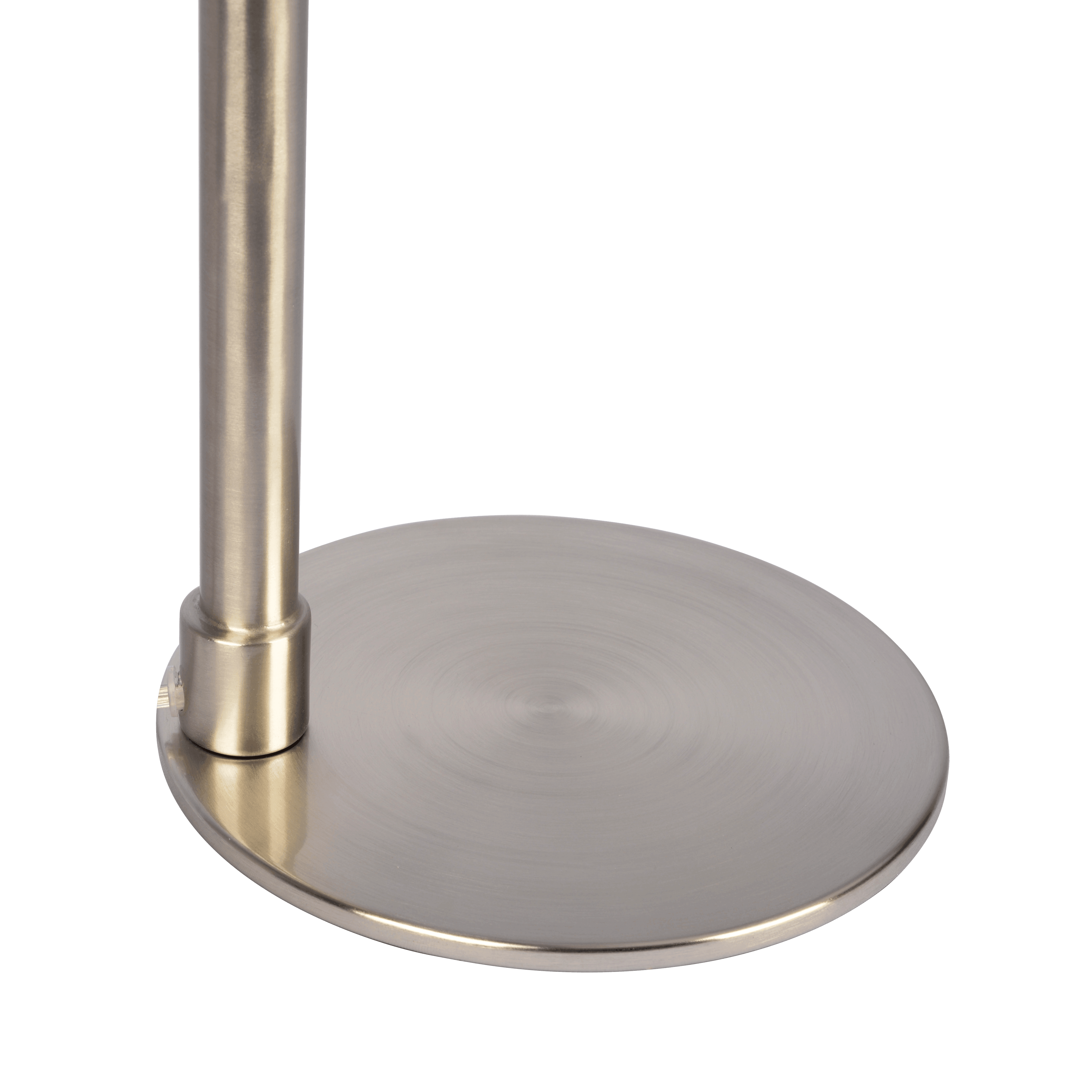 Horizon Brushed Nickel Table Lamp with On/Off Switch Curved Metal Base Linen Shade