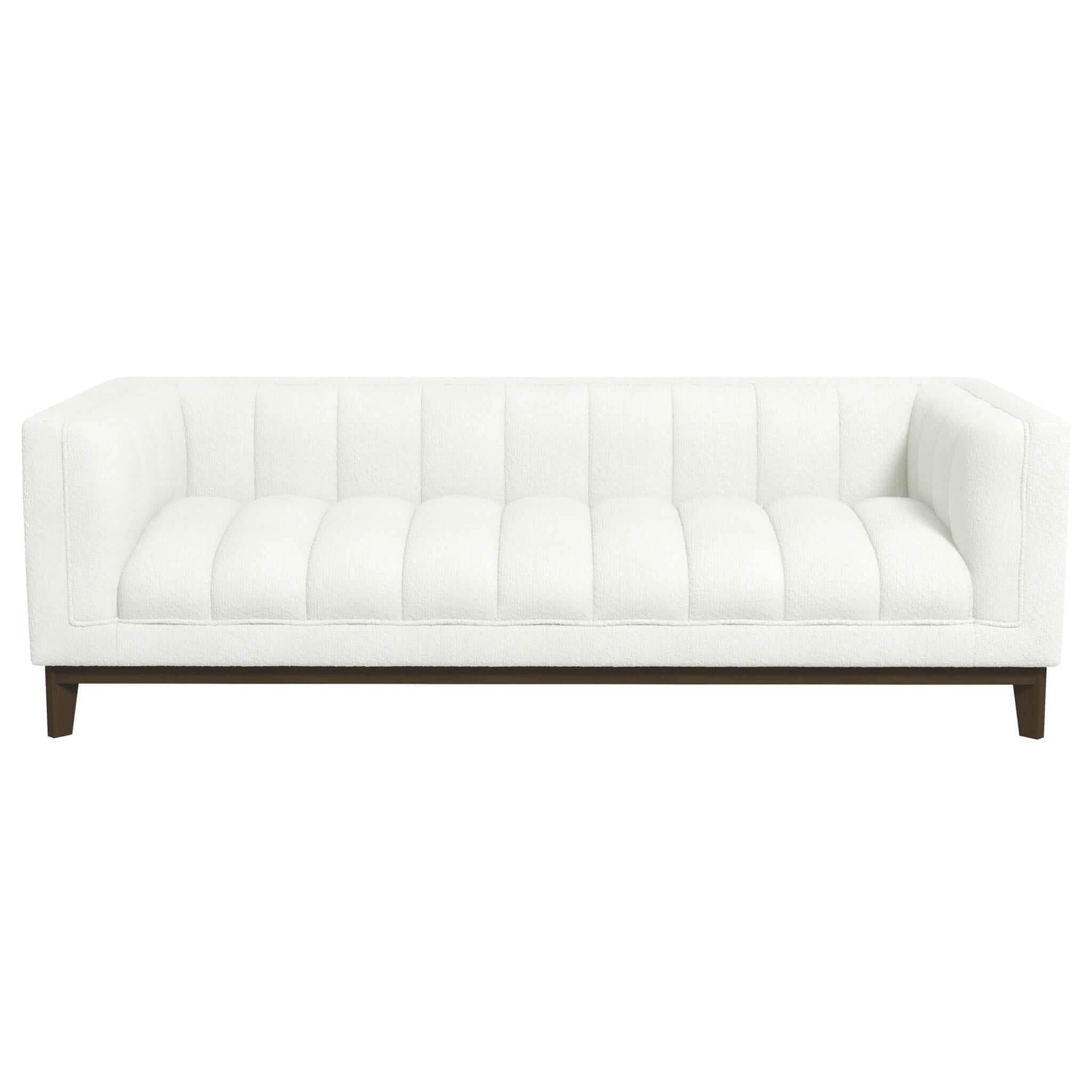 Melissa Mid-Century White Boucle Modern Sofa