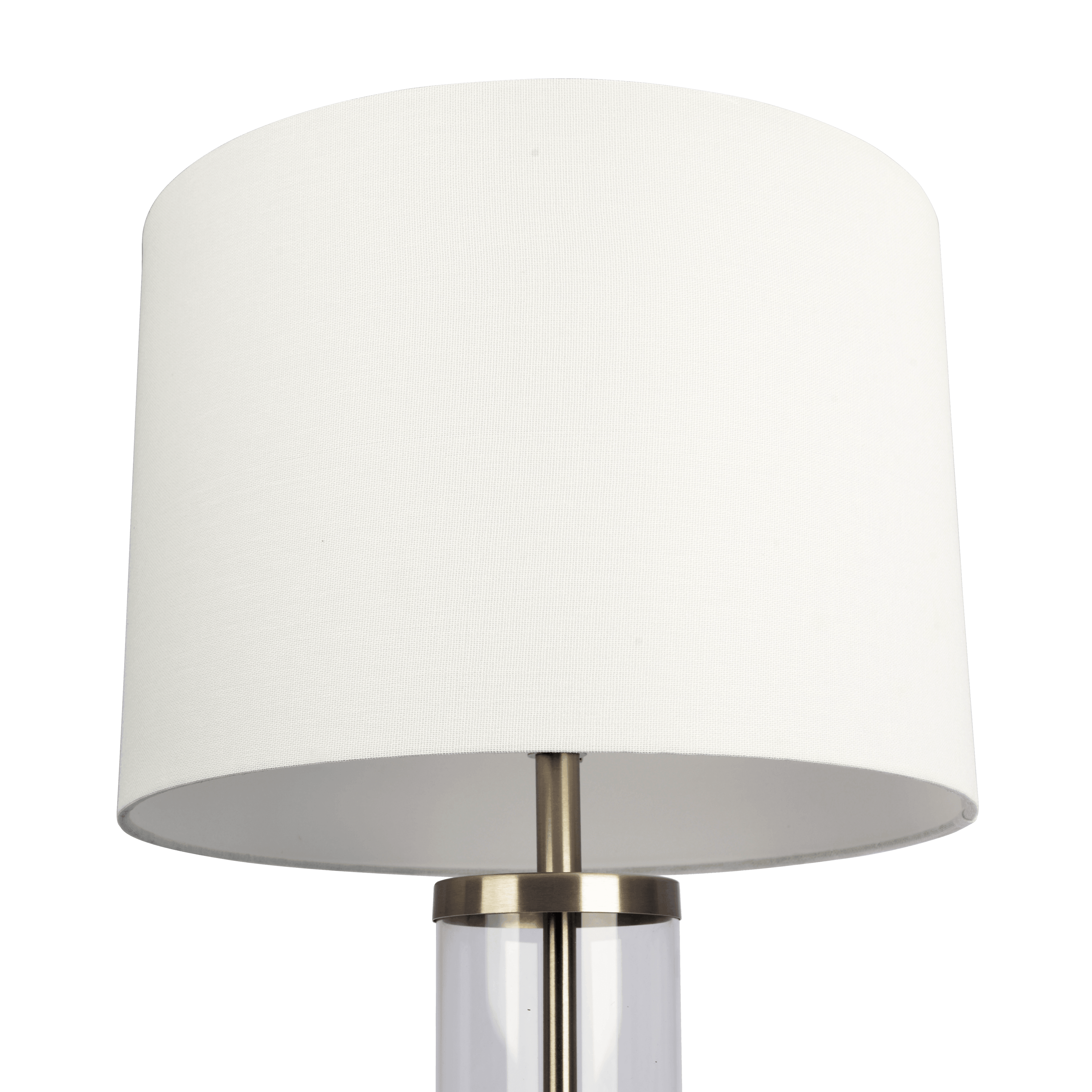 Luna Brushed Nickel Table Lamp with On/Off Switch Clear Glass Body  Metal Base