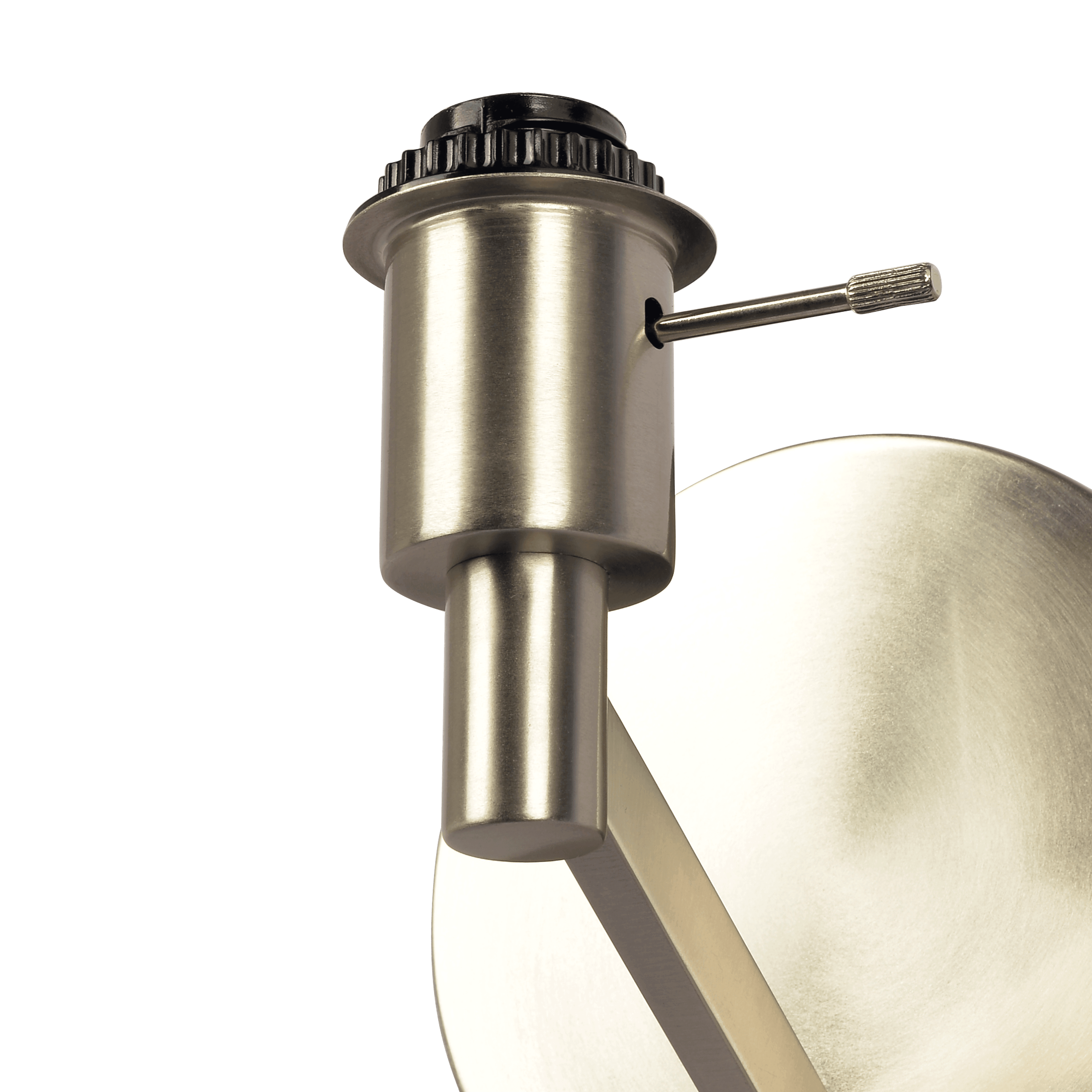 Nebula Brushed Nickel Base Wall Lamp with Rotary Switch White Fabric Shade