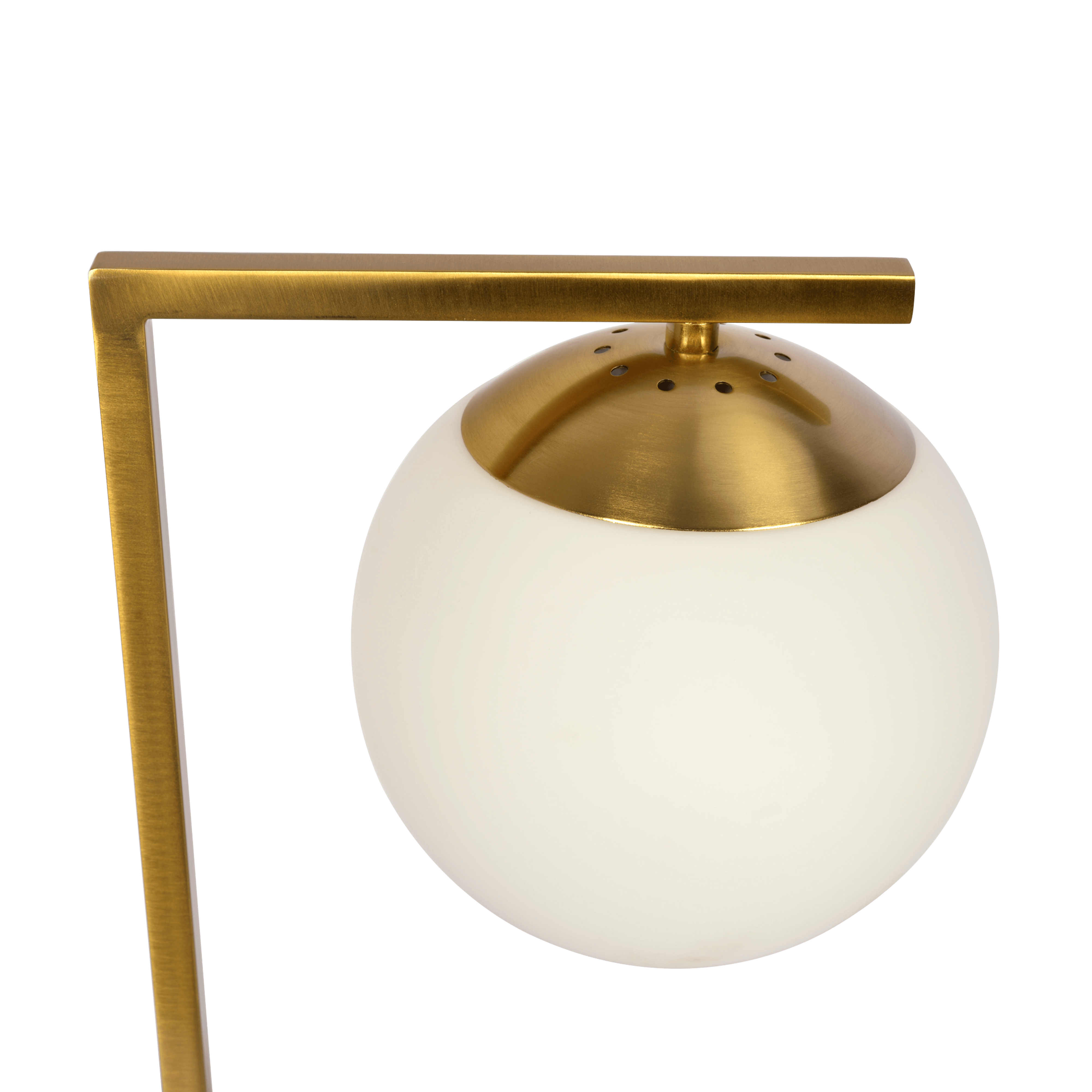 Velvet Globe Table Lamp White Opal Glass with Dimmer Switch Inline