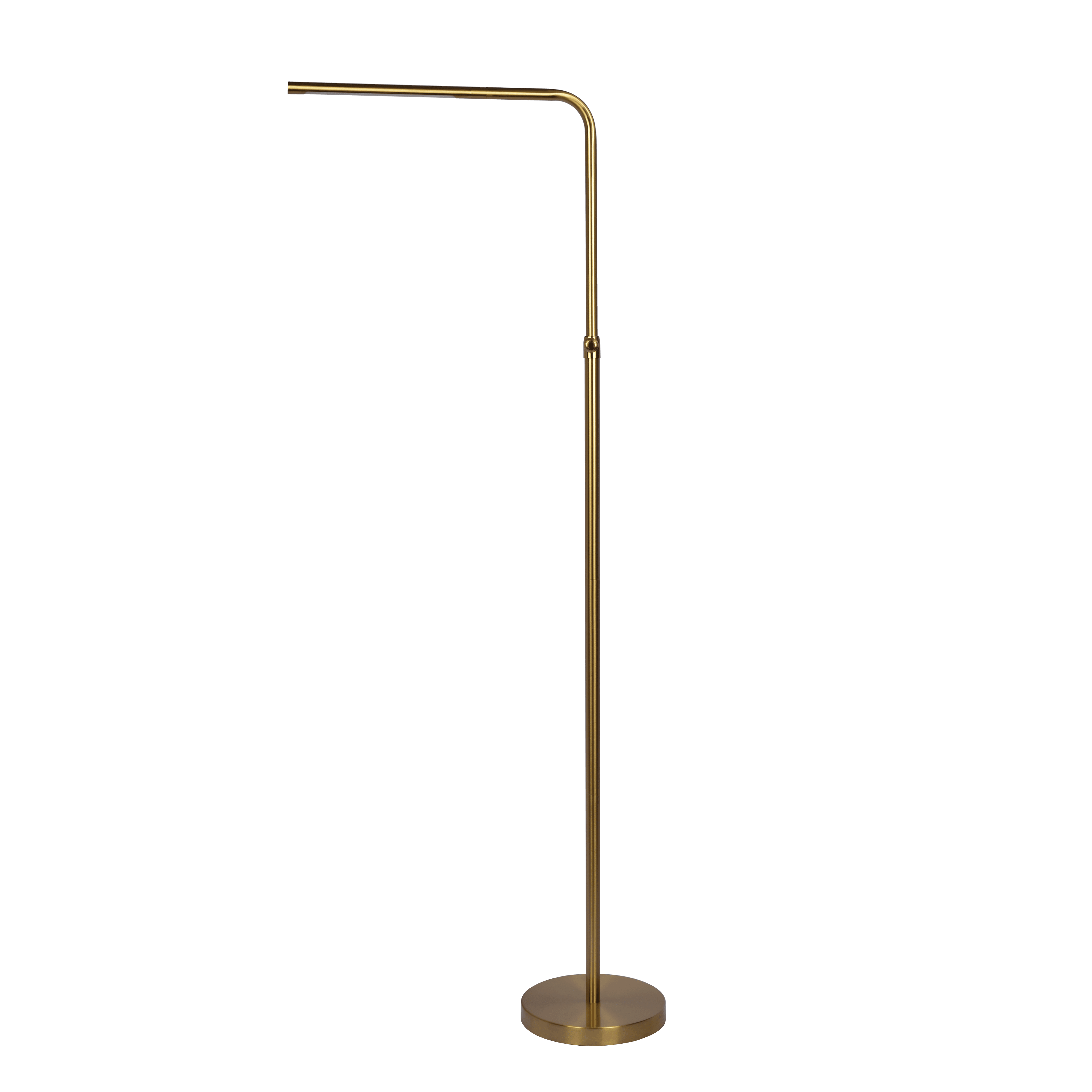 Verve Brassed Gold Floor Lamp with On/Off Switch Adjustable Led Round Base