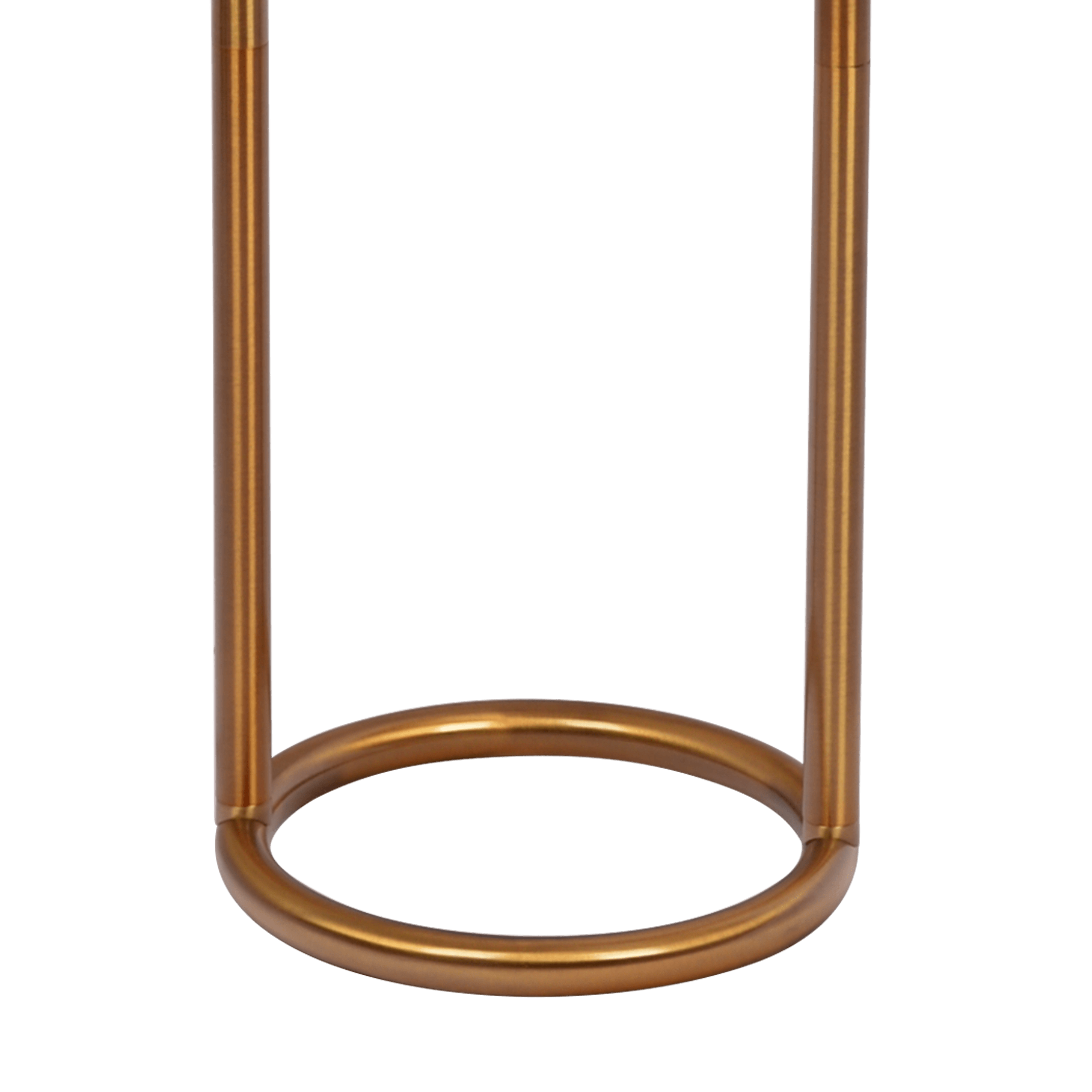 Vivid Brass Ring Base Floor Lamp with Large White Drum Shade - West Lamp