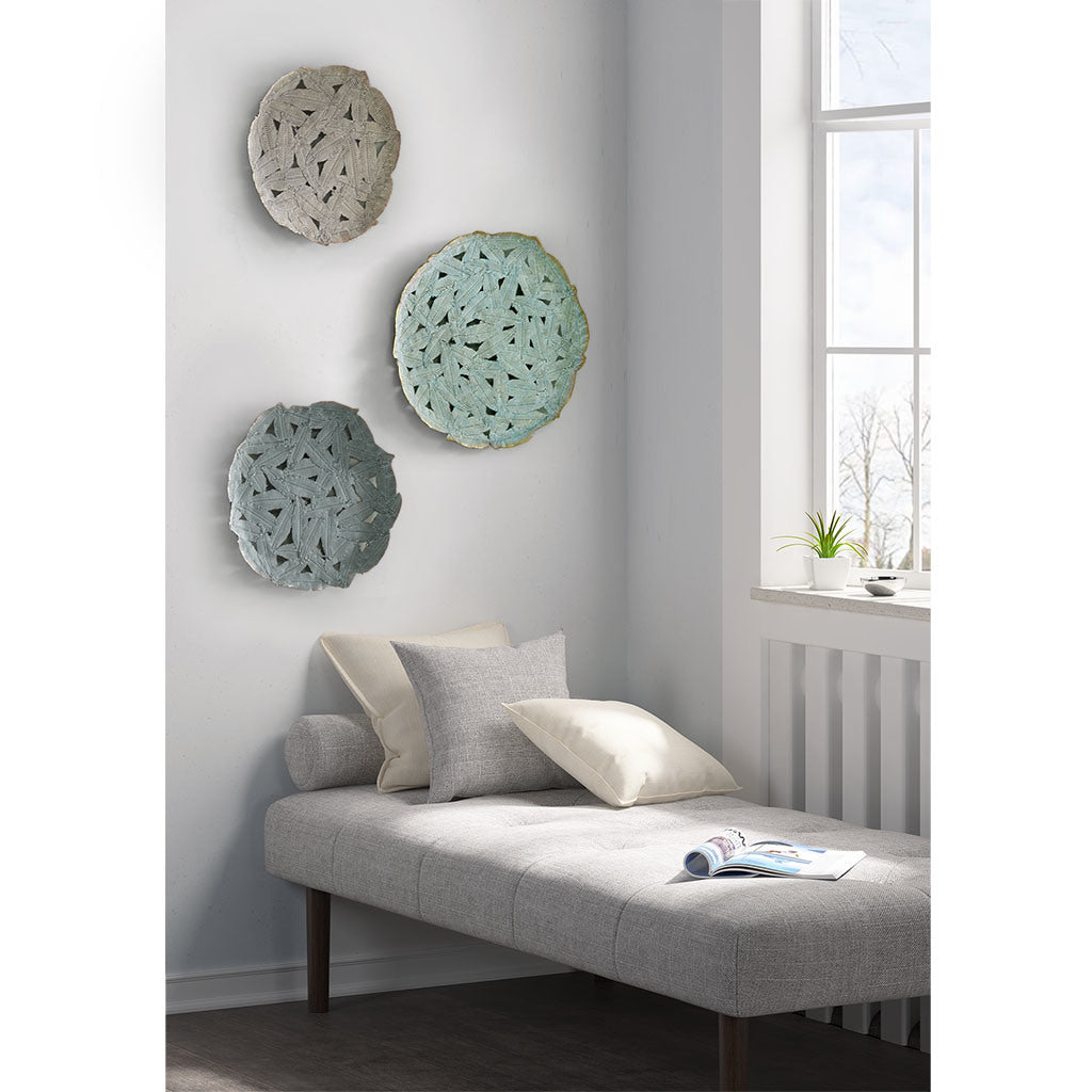 Textured Feather Disc Wall Decor 3 Piece Set