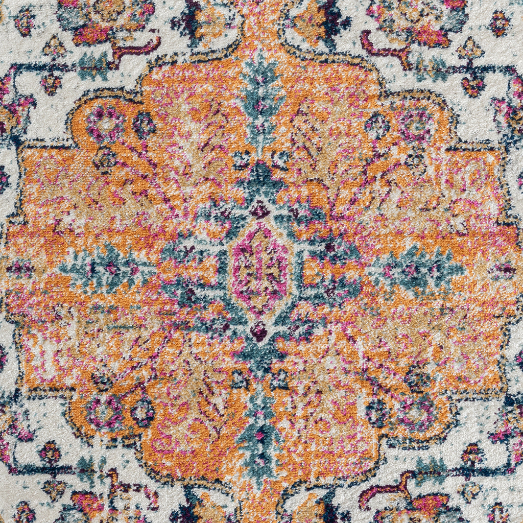 Boho Medallion Woven Area Rug 6x9'