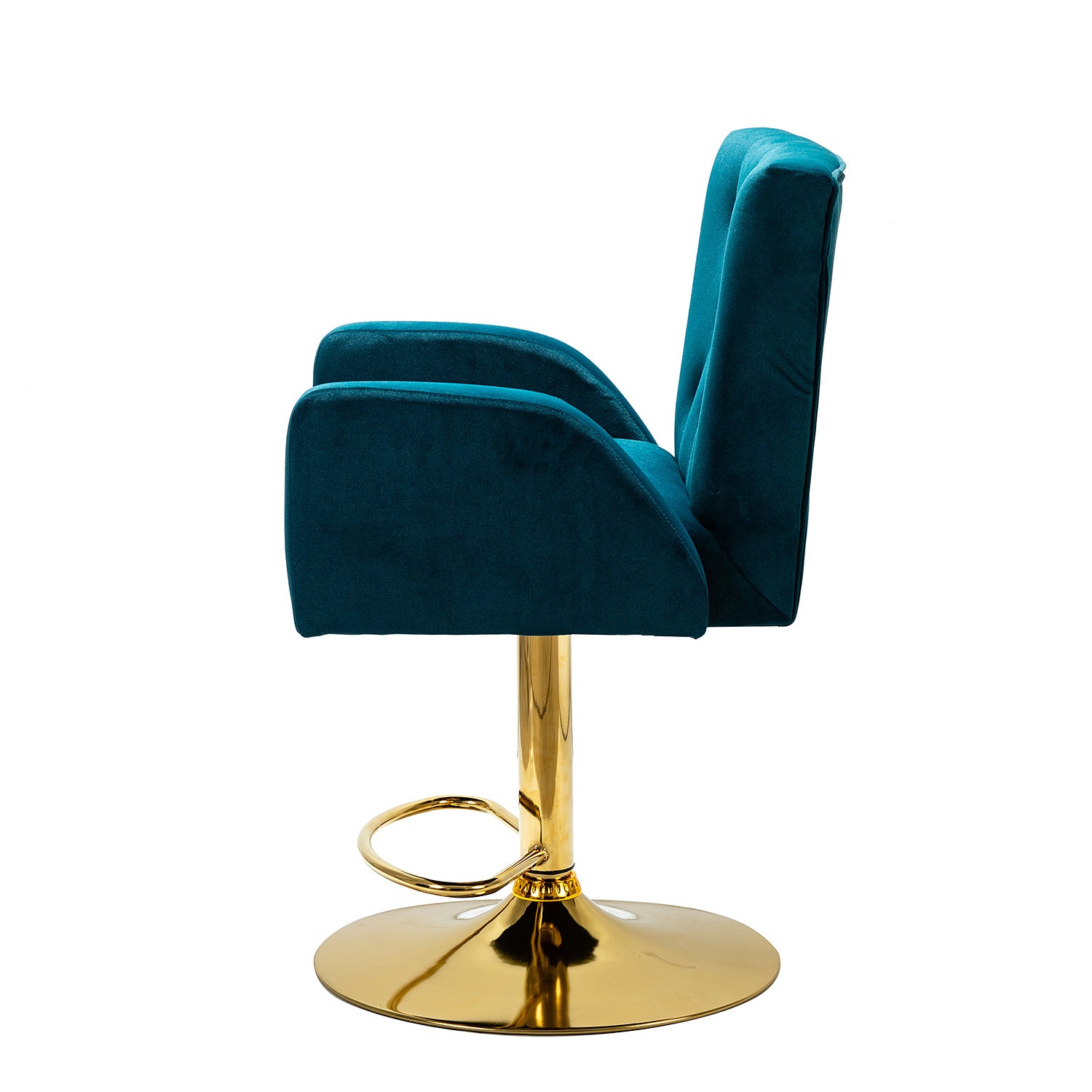 Swivel Adjustable Bar Chair in Blue Velvet