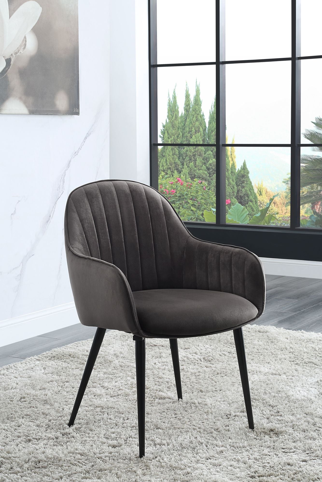 Chair in Gray Velvet