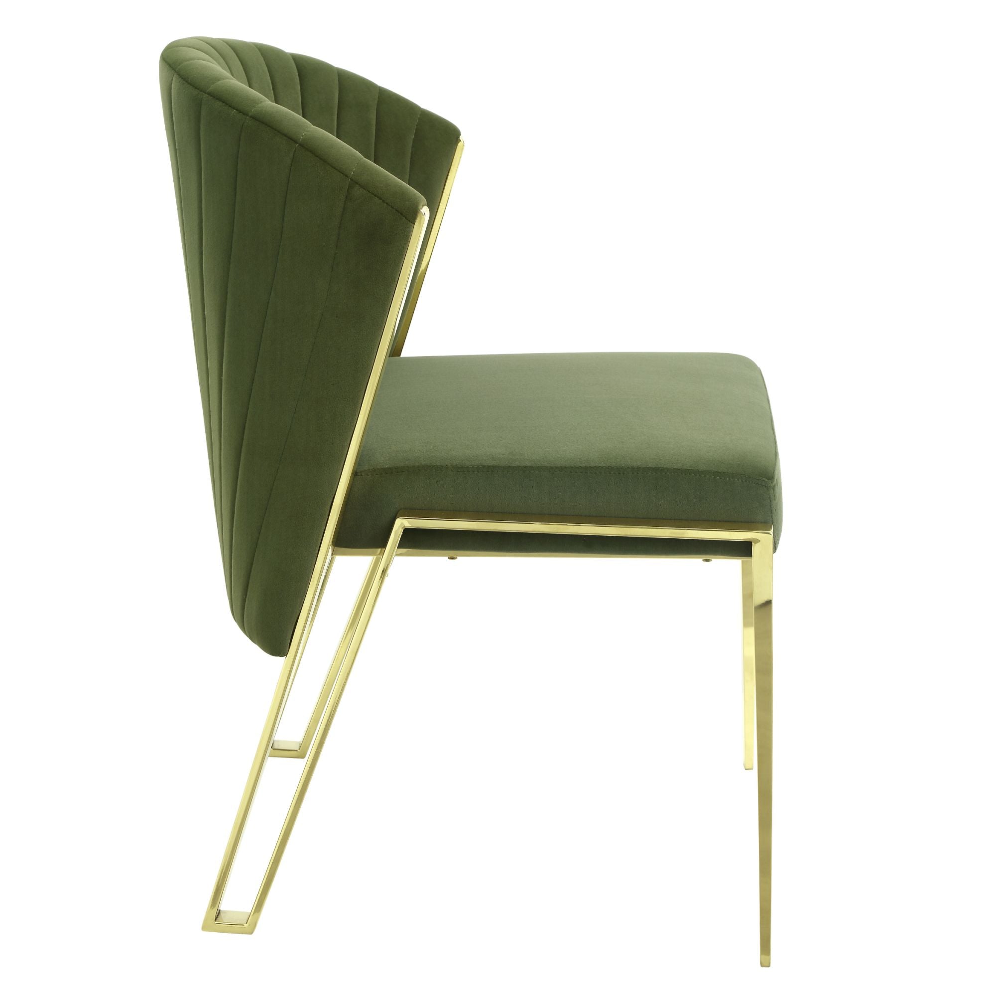 Set of 2 Chairs in Green Velvet