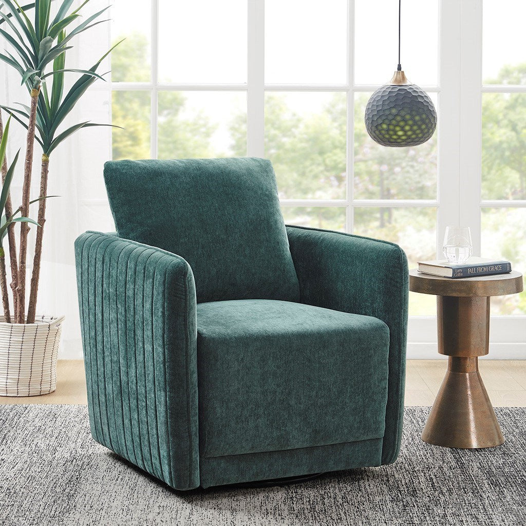 Green Velvet Swivel Chair