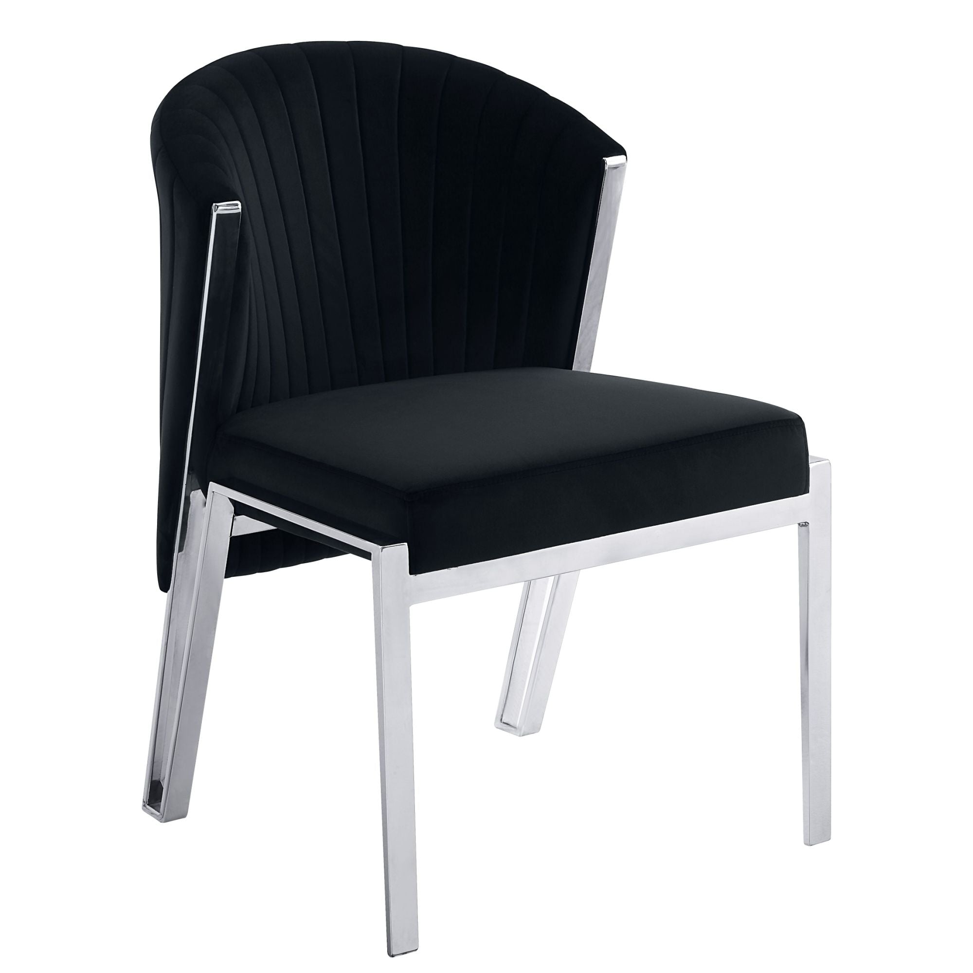 Set of 2 Chairs in Black Velvet