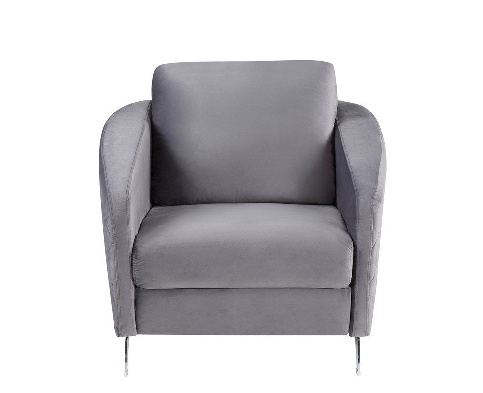 Armchair in Gray Velvet