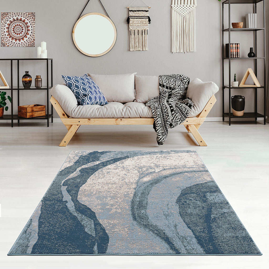 Abstract Wave Area Rug 5x7'