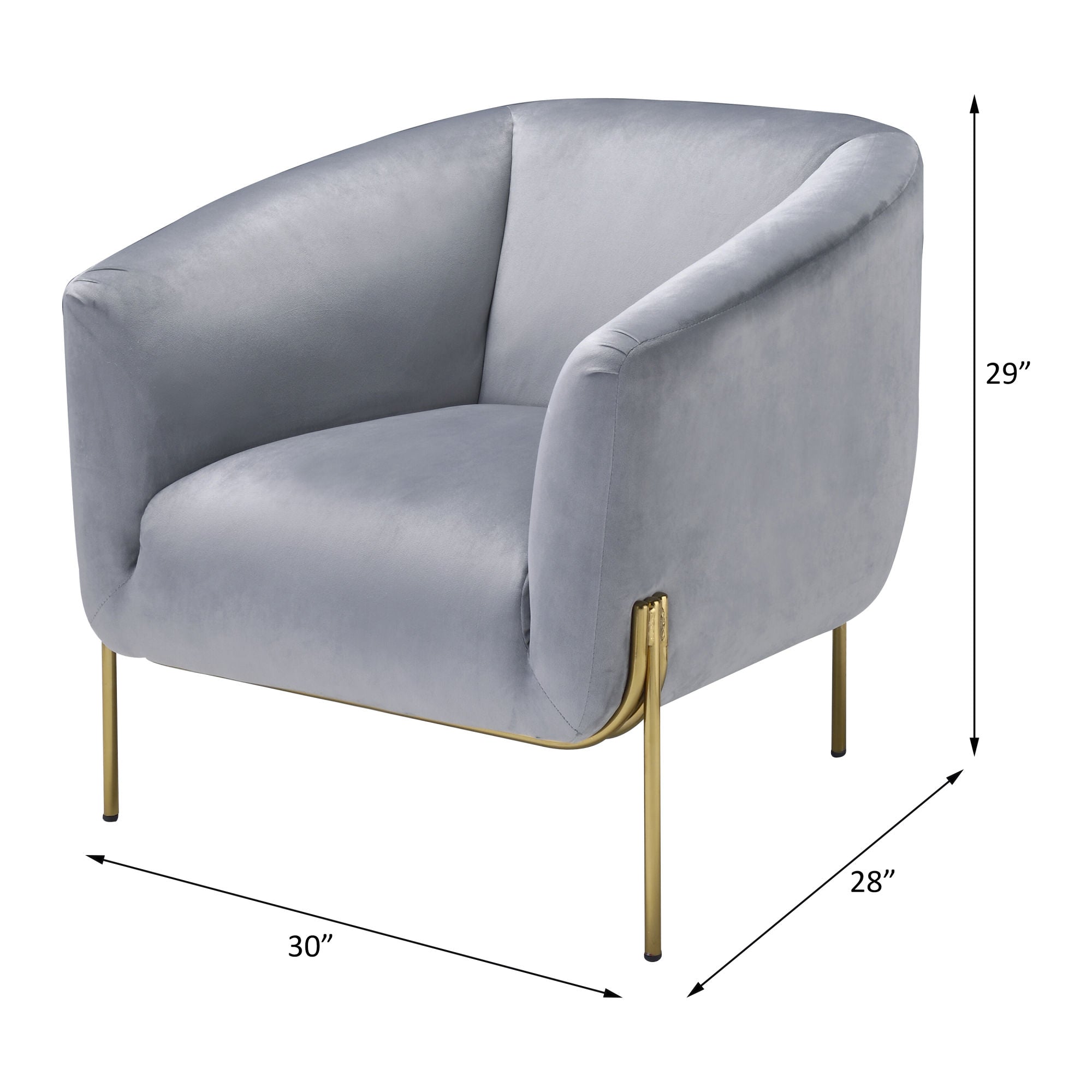 Armchair in Gray Velvet