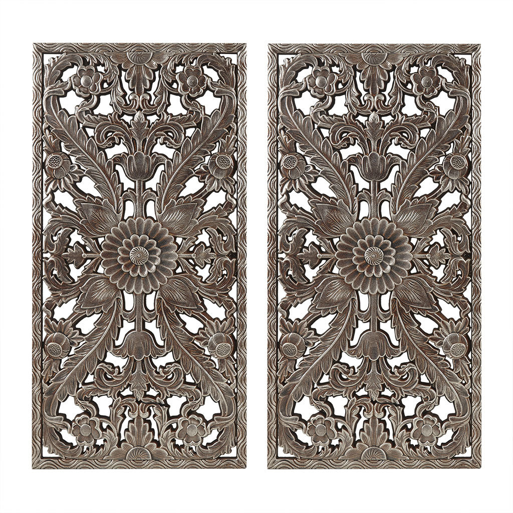 Carved Wood Wall Decor Set