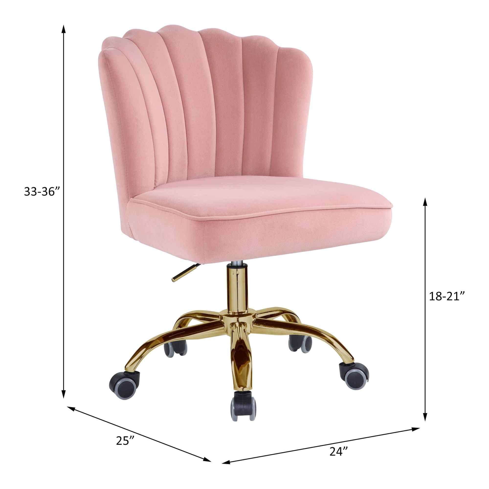 Office Chair in Dark Peach Pink Velvet