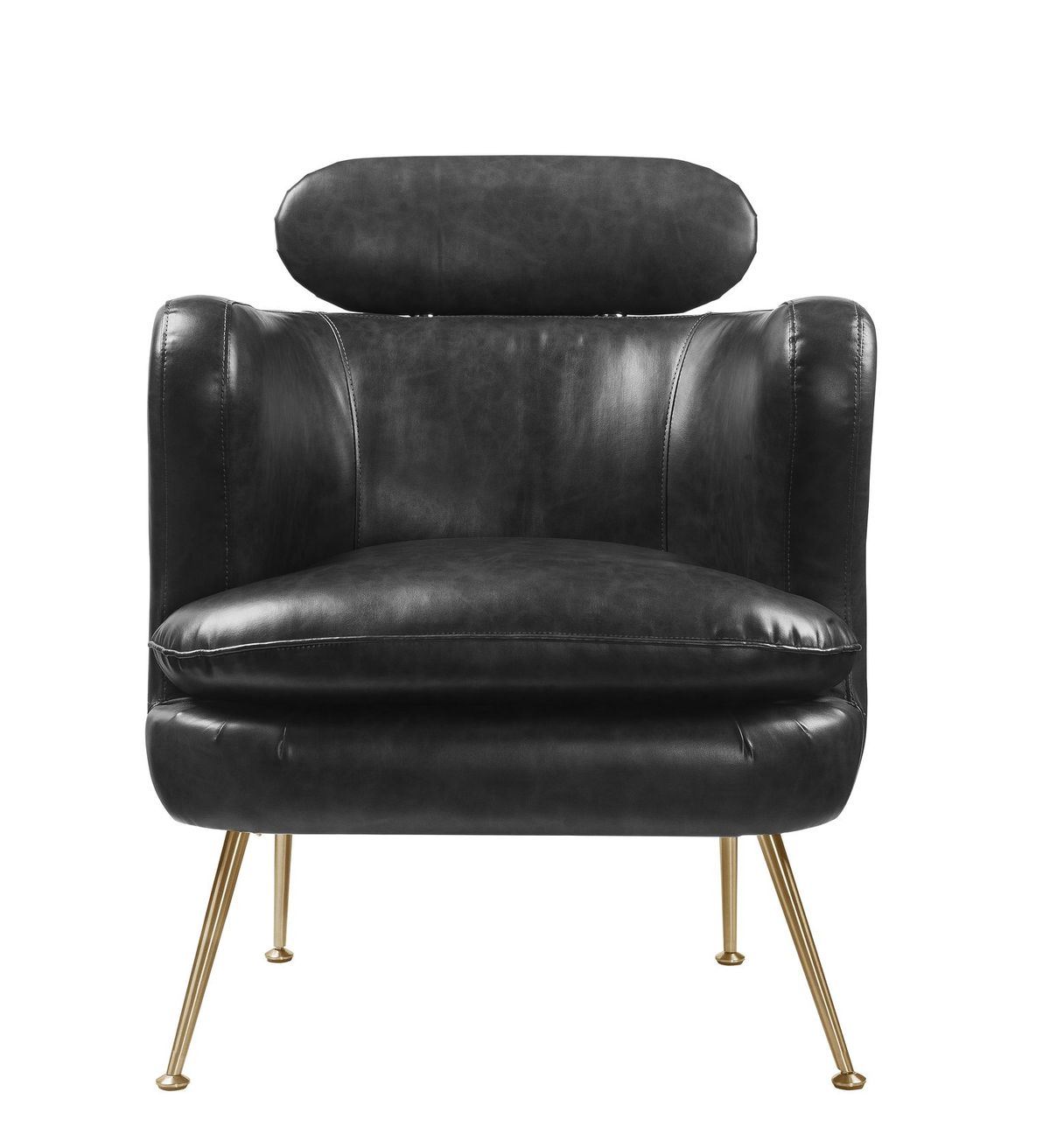 Accent Chair in Black Leather