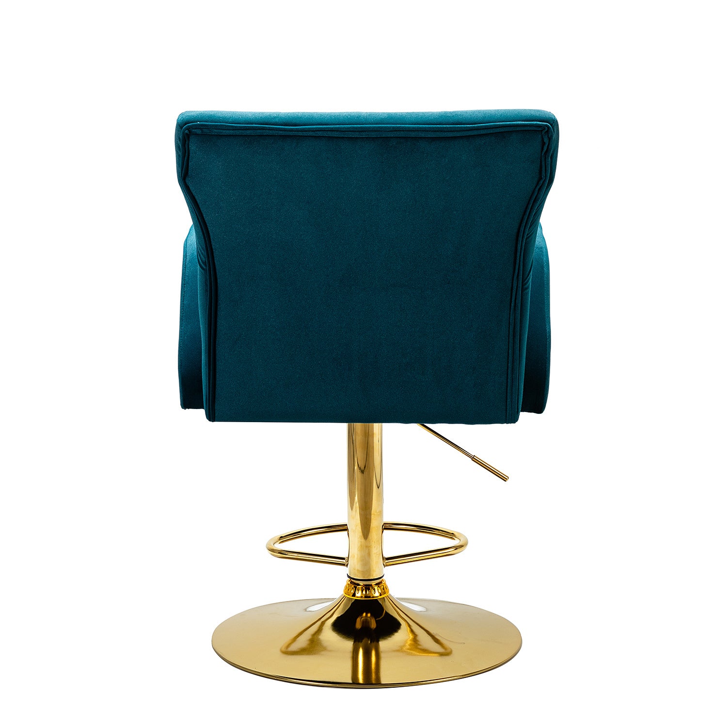 Swivel Adjustable Bar Chair in Blue Velvet