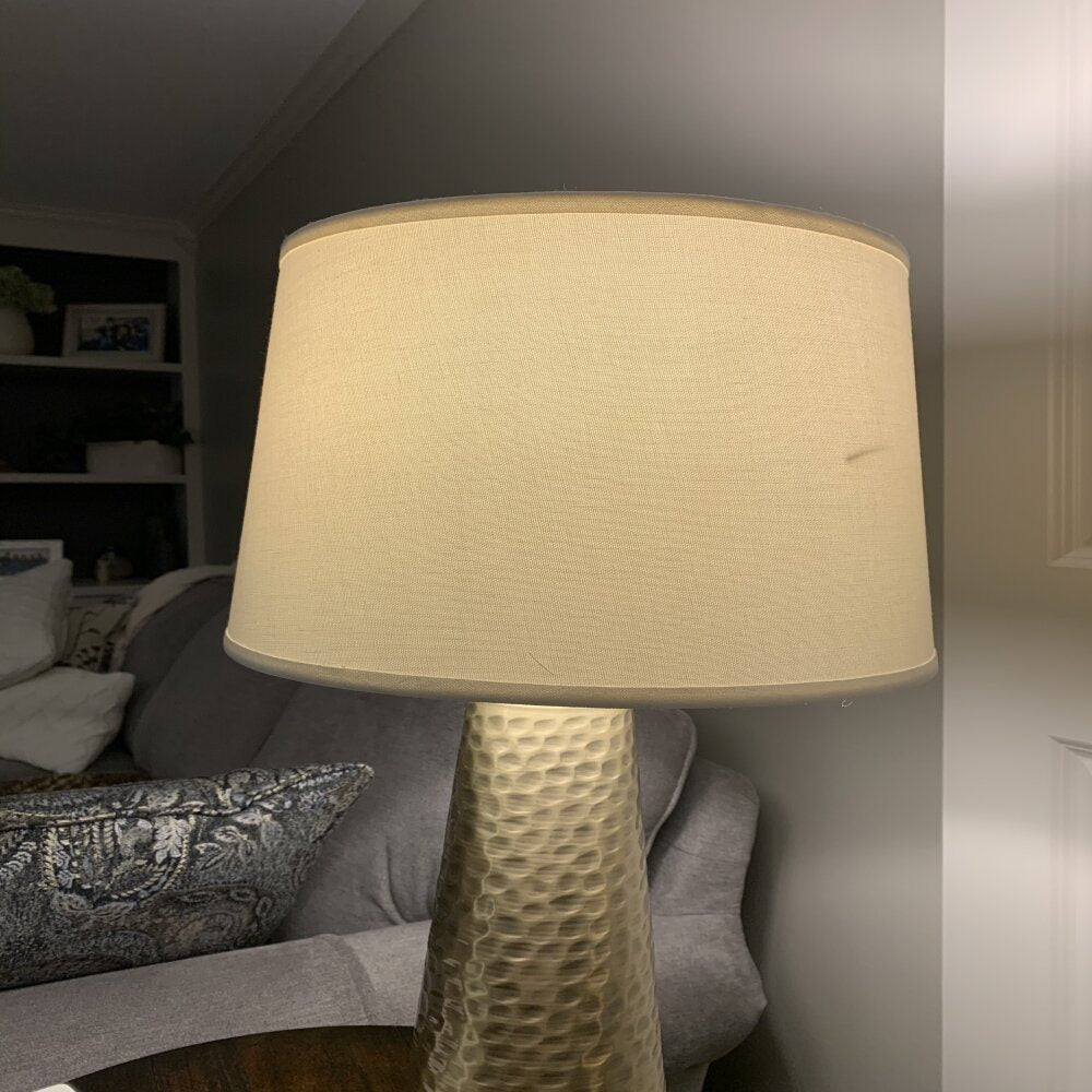 Modern Silver Hammered Table Lamp