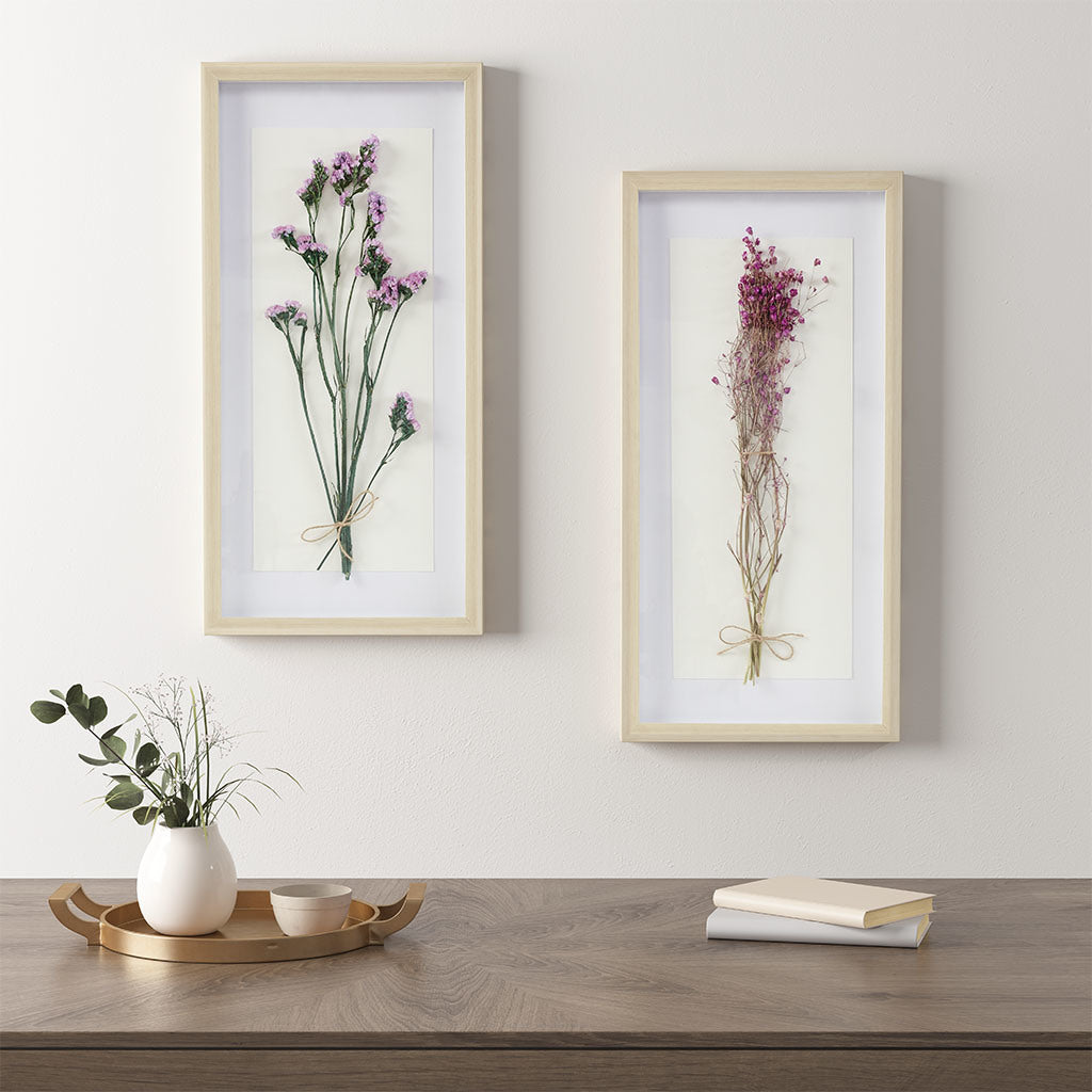 Dried Flower Shadow Box Wall Decor 2-Piece Set