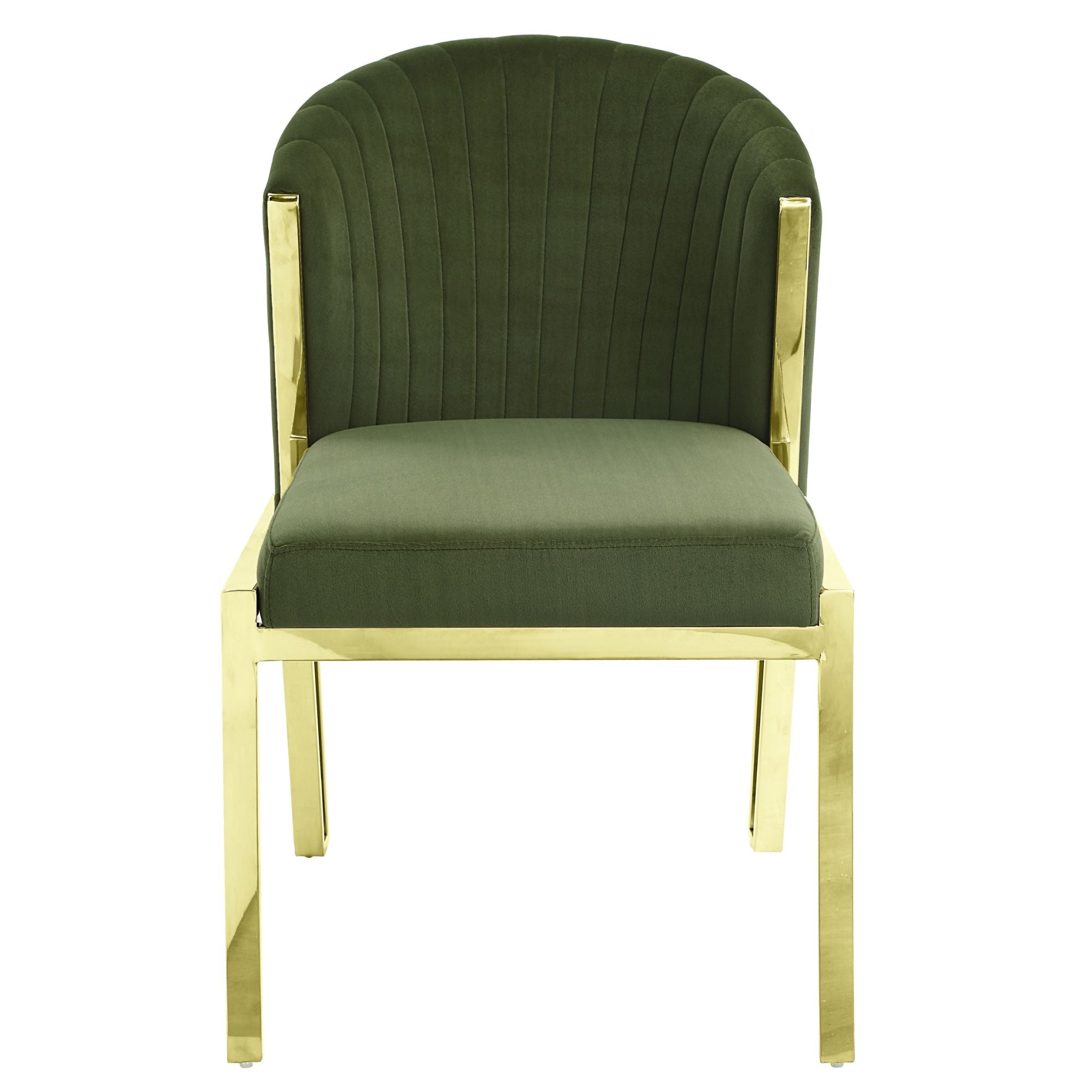 Set of 2 Chairs in Green Velvet