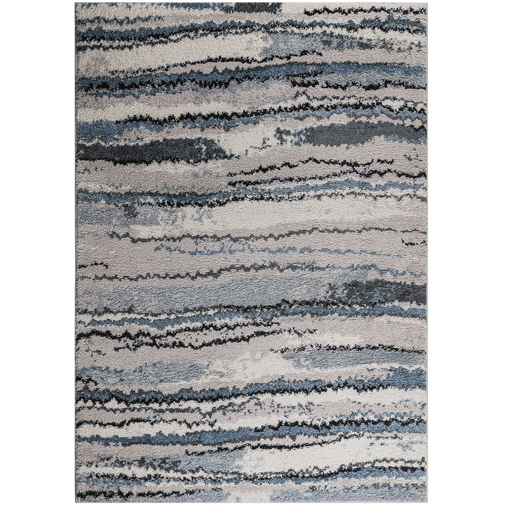 Watercolor Abstract Stripe Woven Area Rug 6x9'