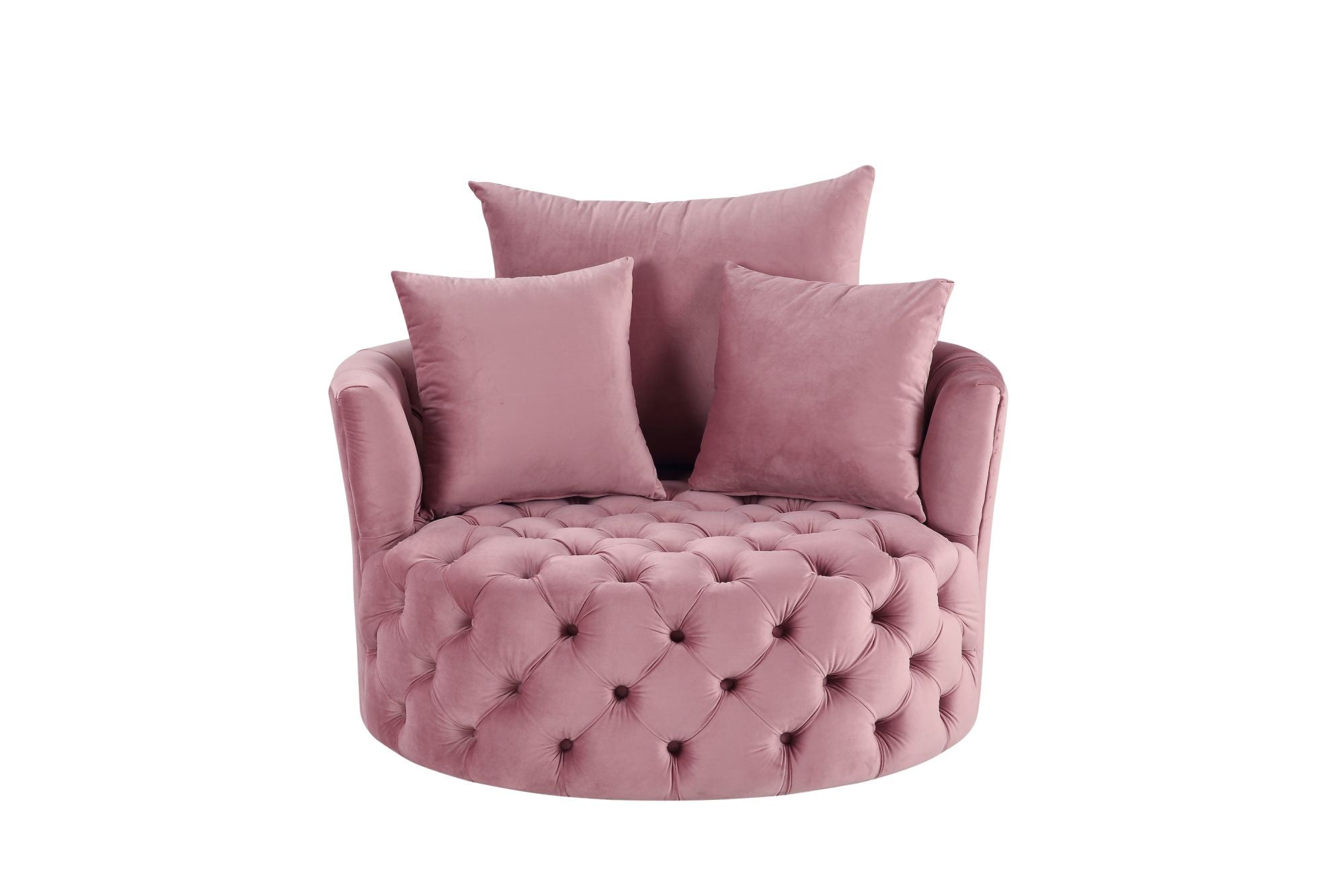 Pink Velvet Accent Chair Swivel