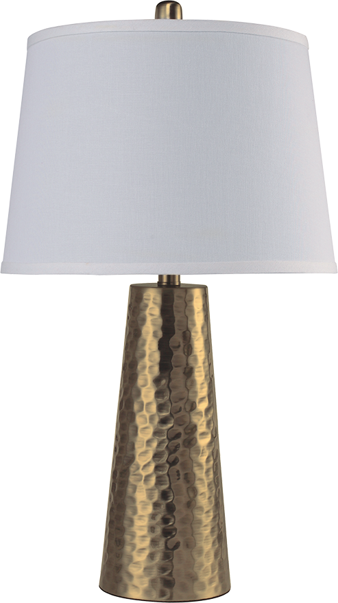 Modern Silver Hammered Table Lamp