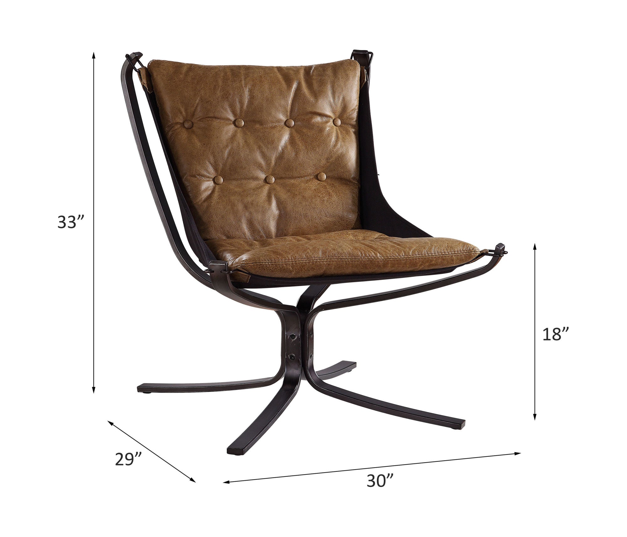 Accent Chair in Brown Leather