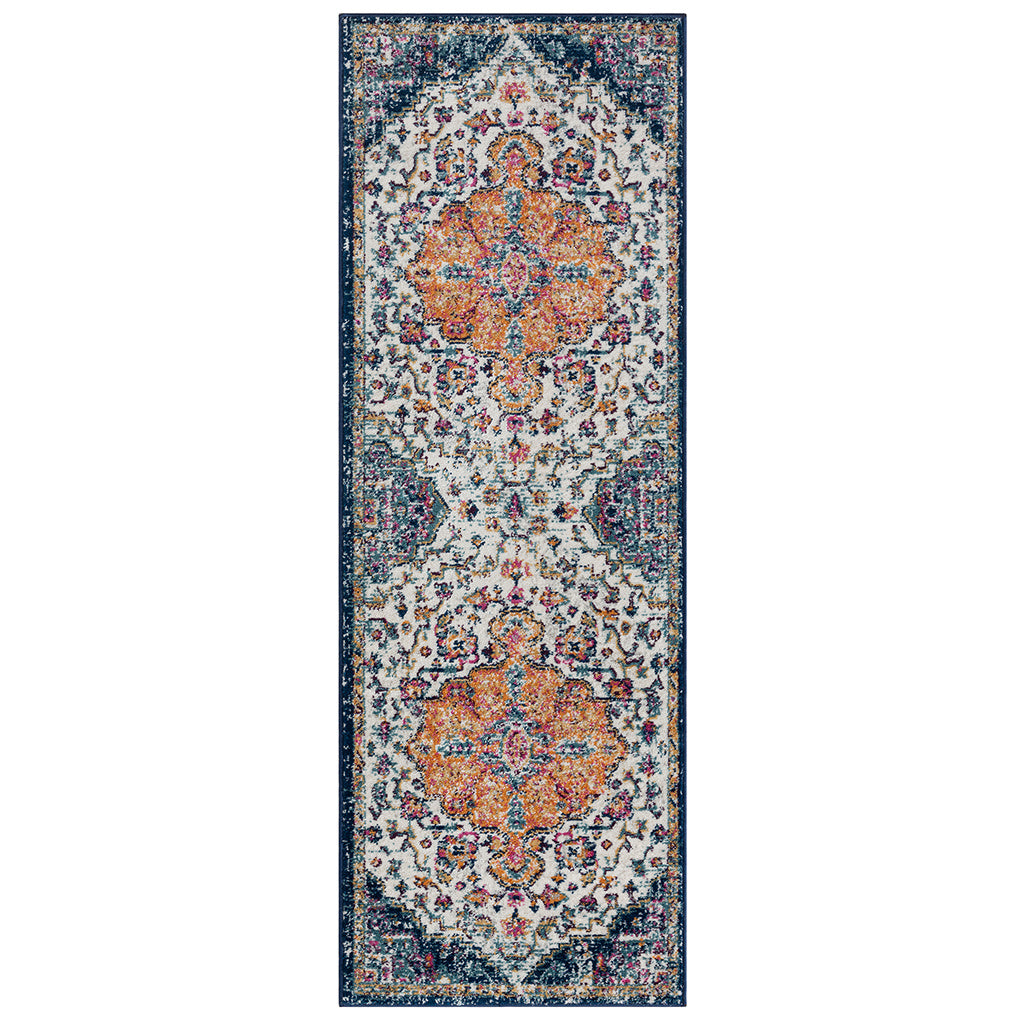 Boho Medallion Woven Area Rug 3x8'