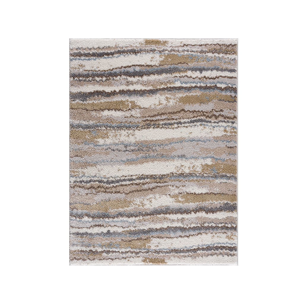 Watercolor Abstract Stripe Woven Area Rug 6x9'