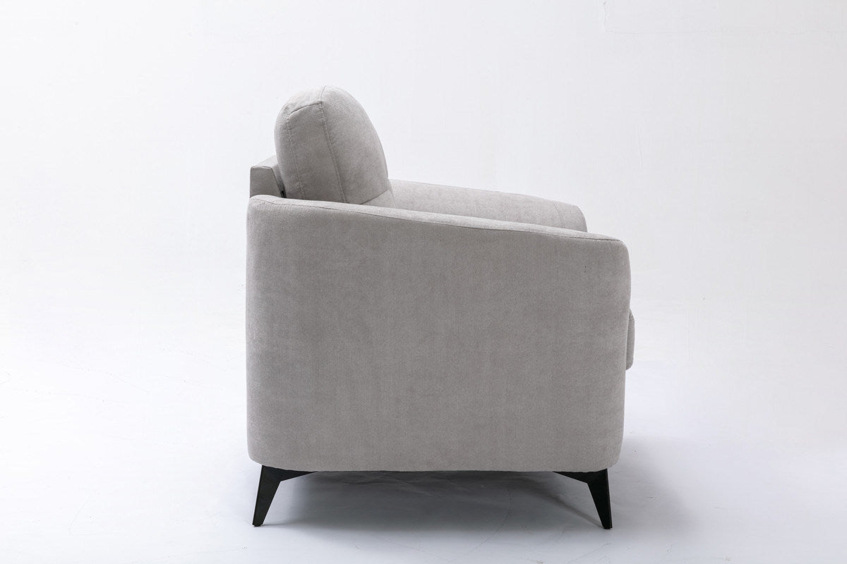 Armchair in Light Gray Fabric