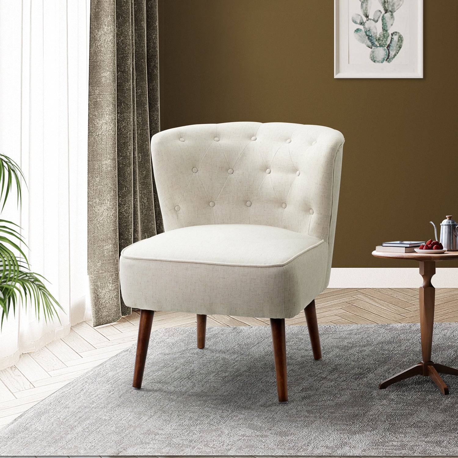 Chair in Ivory Velvet