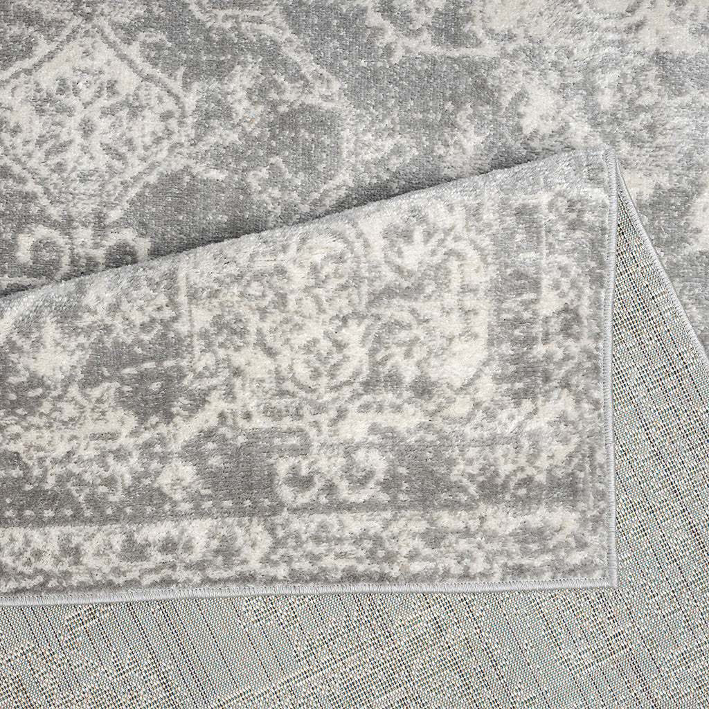 Distressed Medallion Woven Area Rug 3x8'