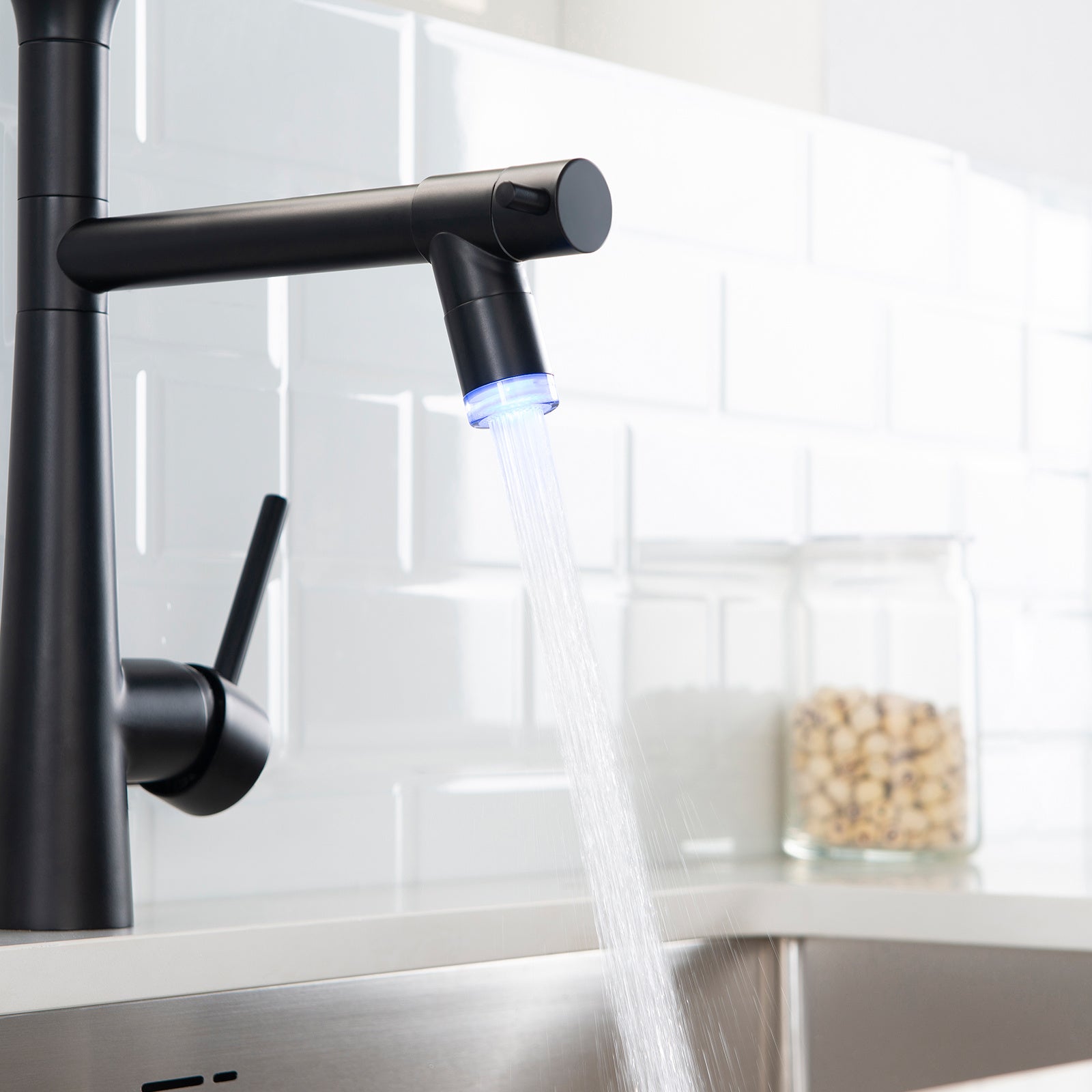 Pull Down Kitchen LED Faucet with Sprayer