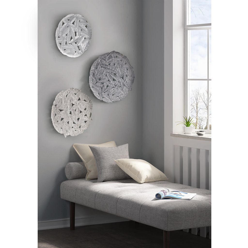 Textured Feather Wall Decor Set (3-piece)