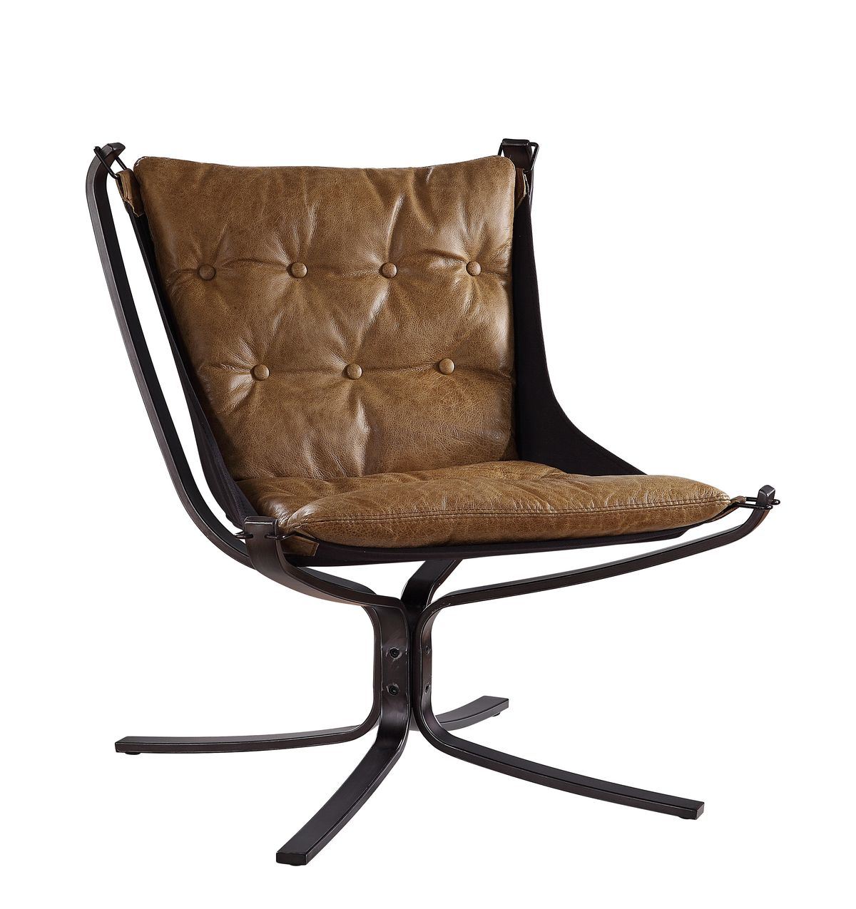 Accent Chair in Brown Leather