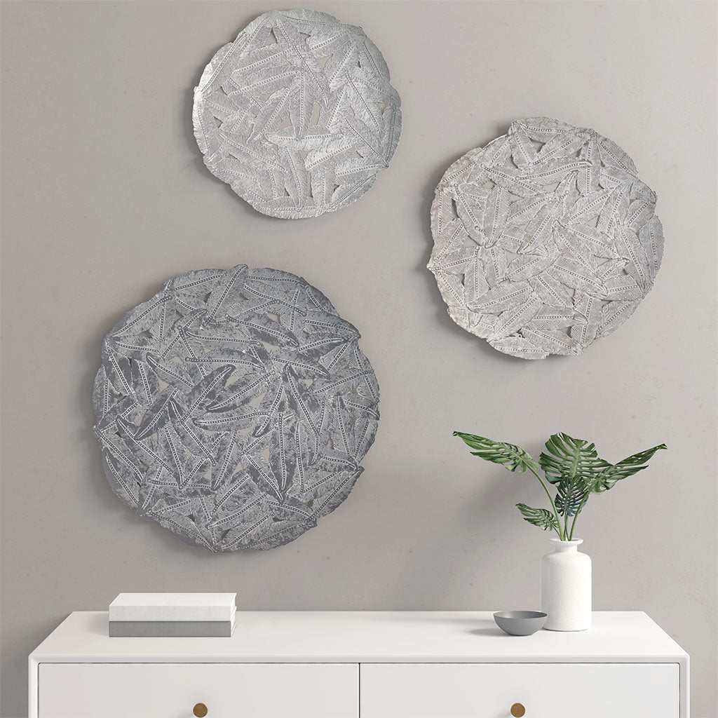 Textured Feather Wall Decor Set (3-piece)