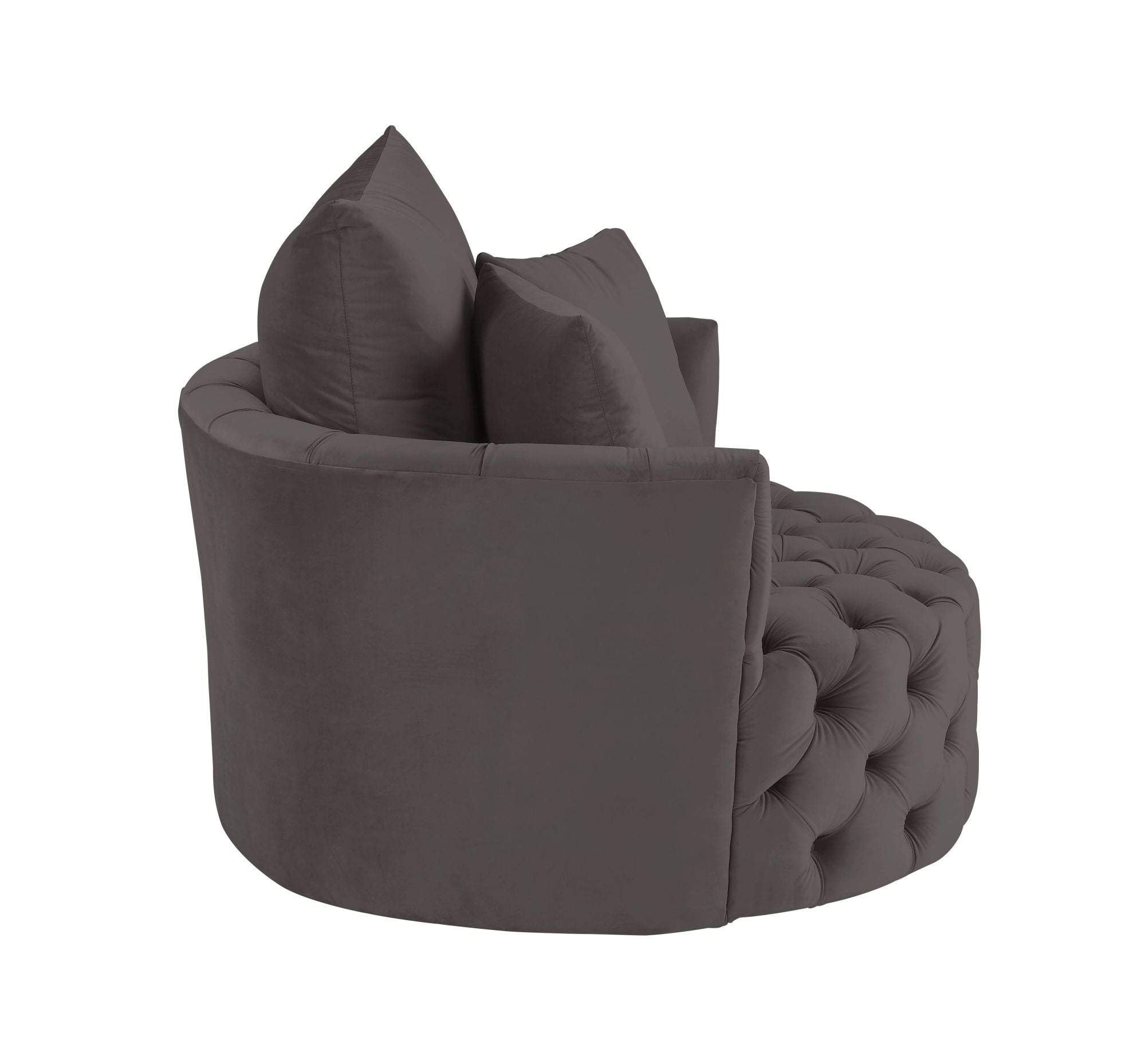 Accent Swivel Armchair in Gray Velvet