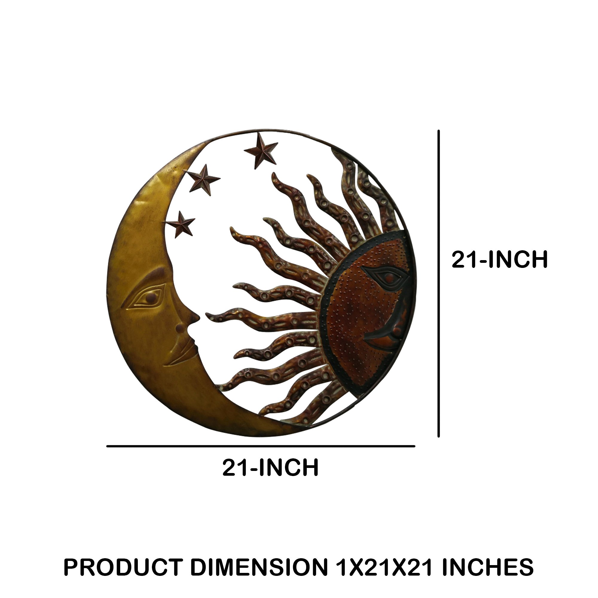 21" Sun and Moon Wall Decor in Bronze