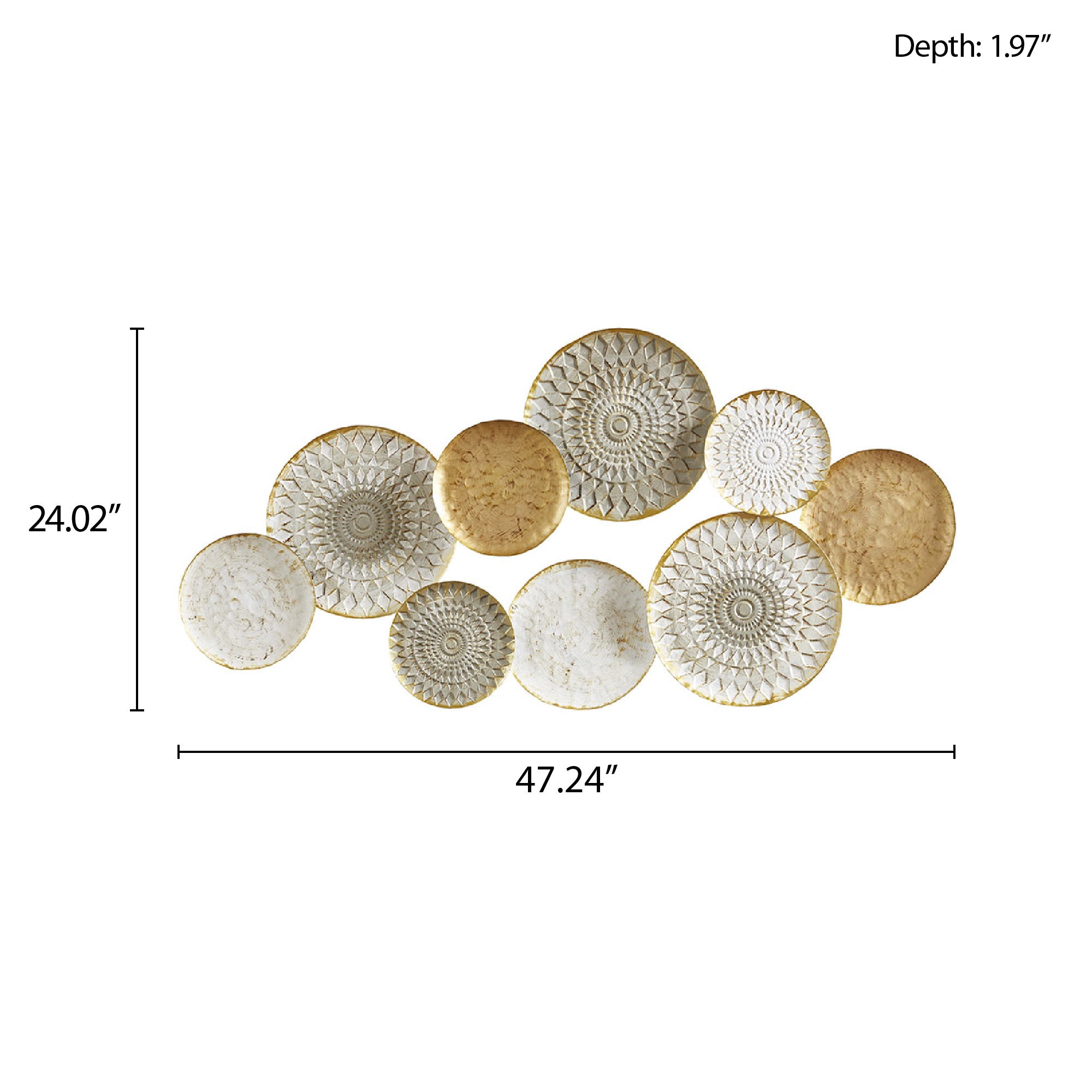 Decorative Metal Discs Wall Decor dimensions