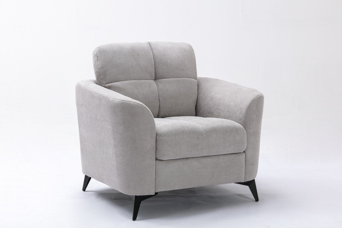 Armchair in Light Gray Fabric