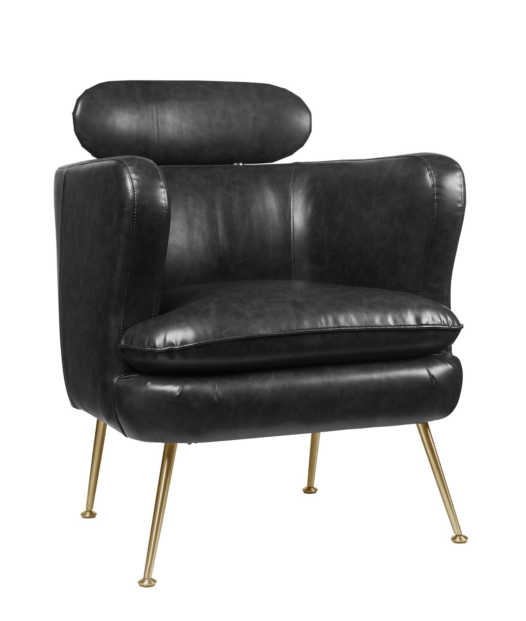 Accent Chair in Black Leather
